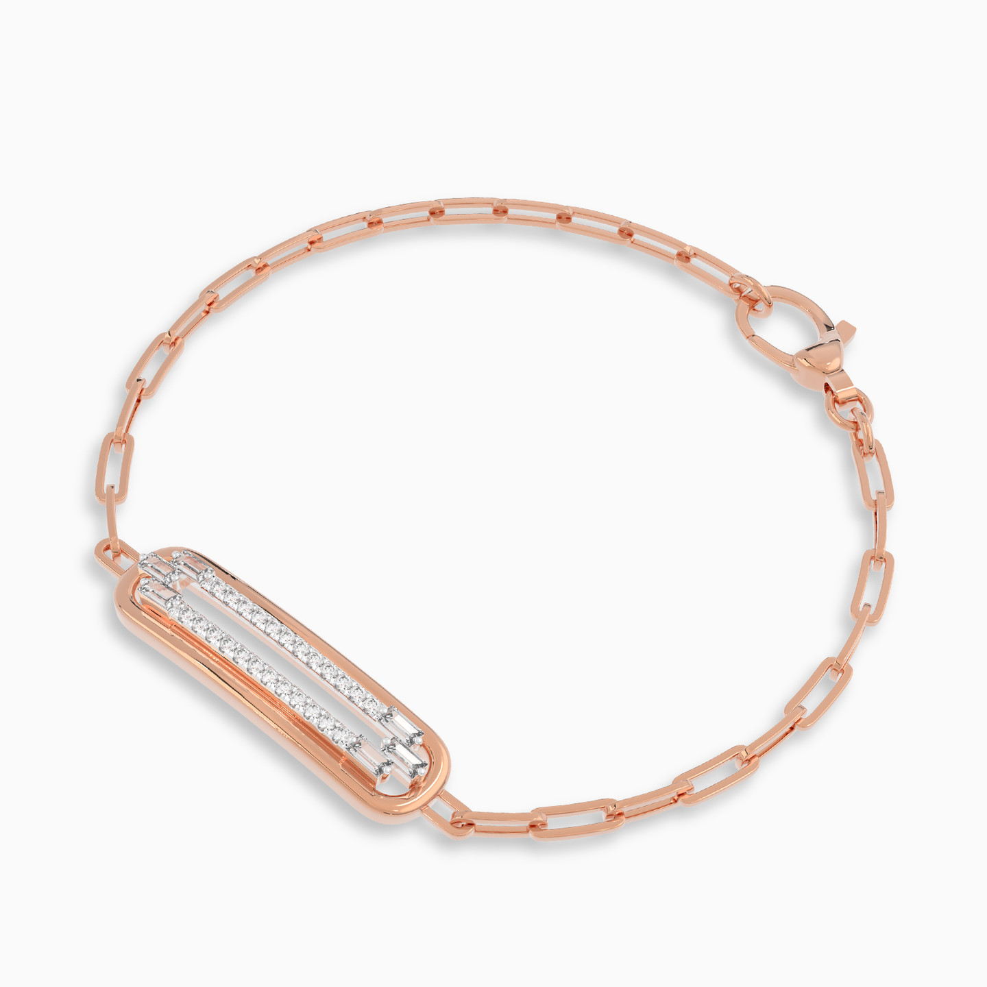 Sleek Bar Diamond Chain Bracelet In 18K Gold - 3