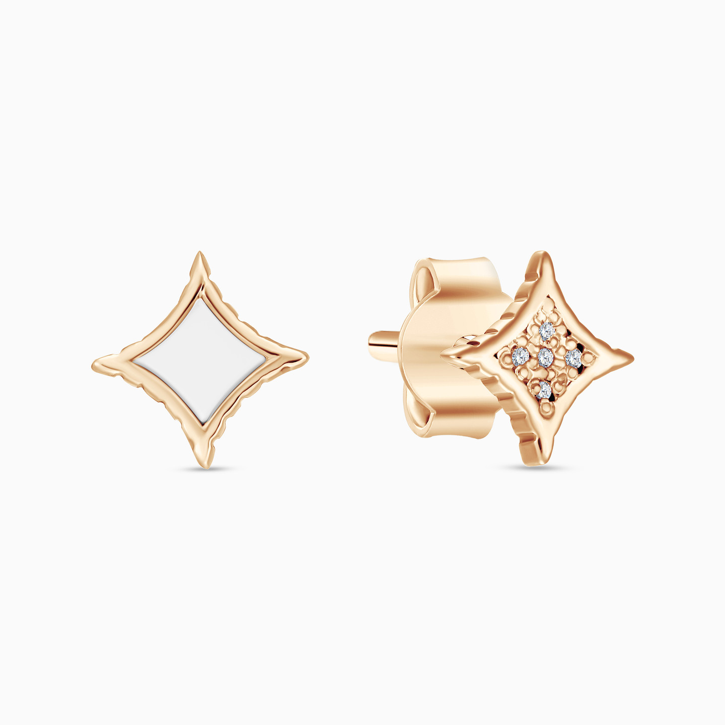 Star Shaped Colored Stones Stud Earrings in 18K Gold Star Shaped Colored Stones Stud Earrings in 18K Gold