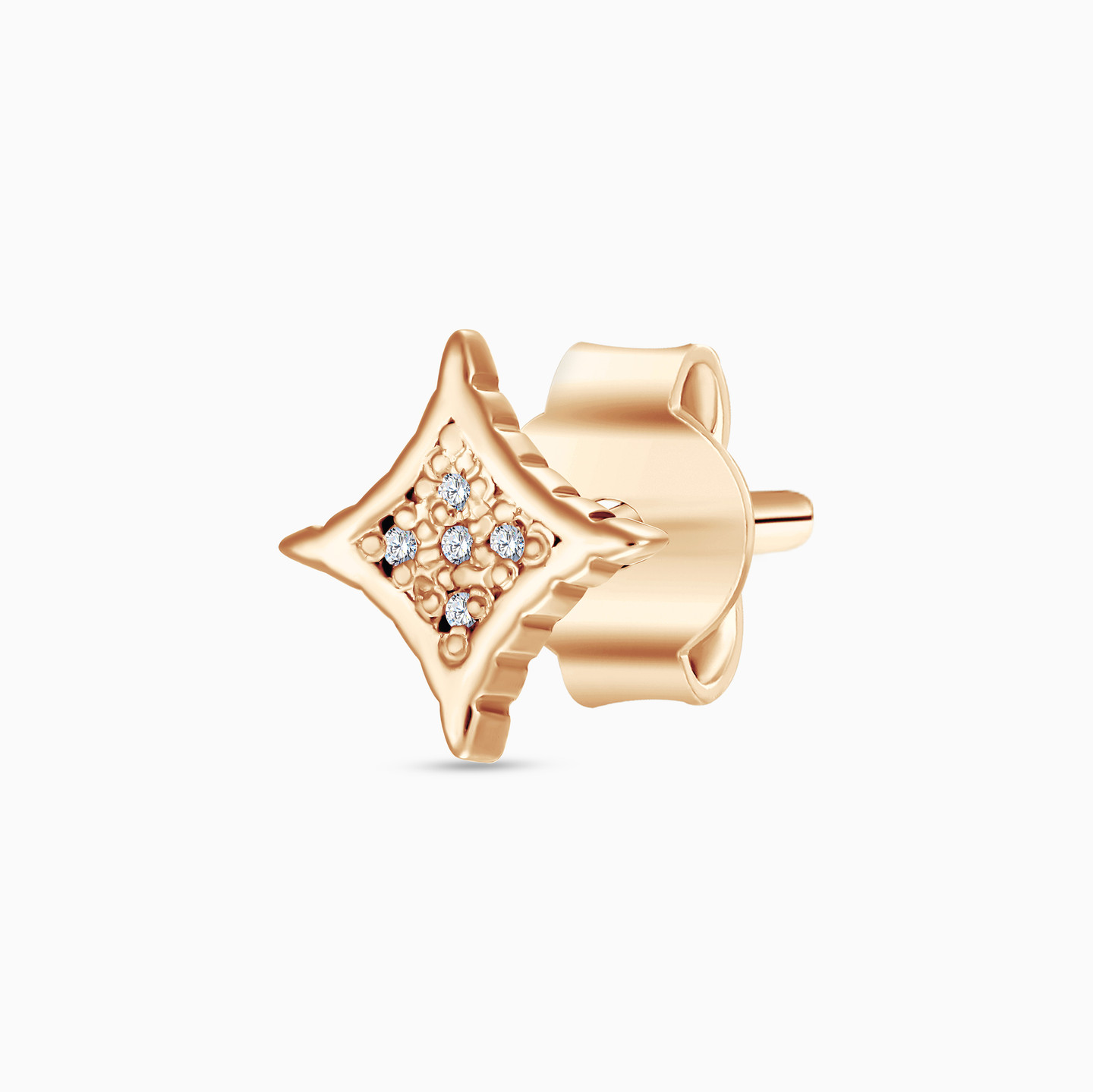 Star Shaped Colored Stones Stud Earrings in 18K Gold - 3 Star Shaped Colored Stones Stud Earrings in 18K Gold - 3