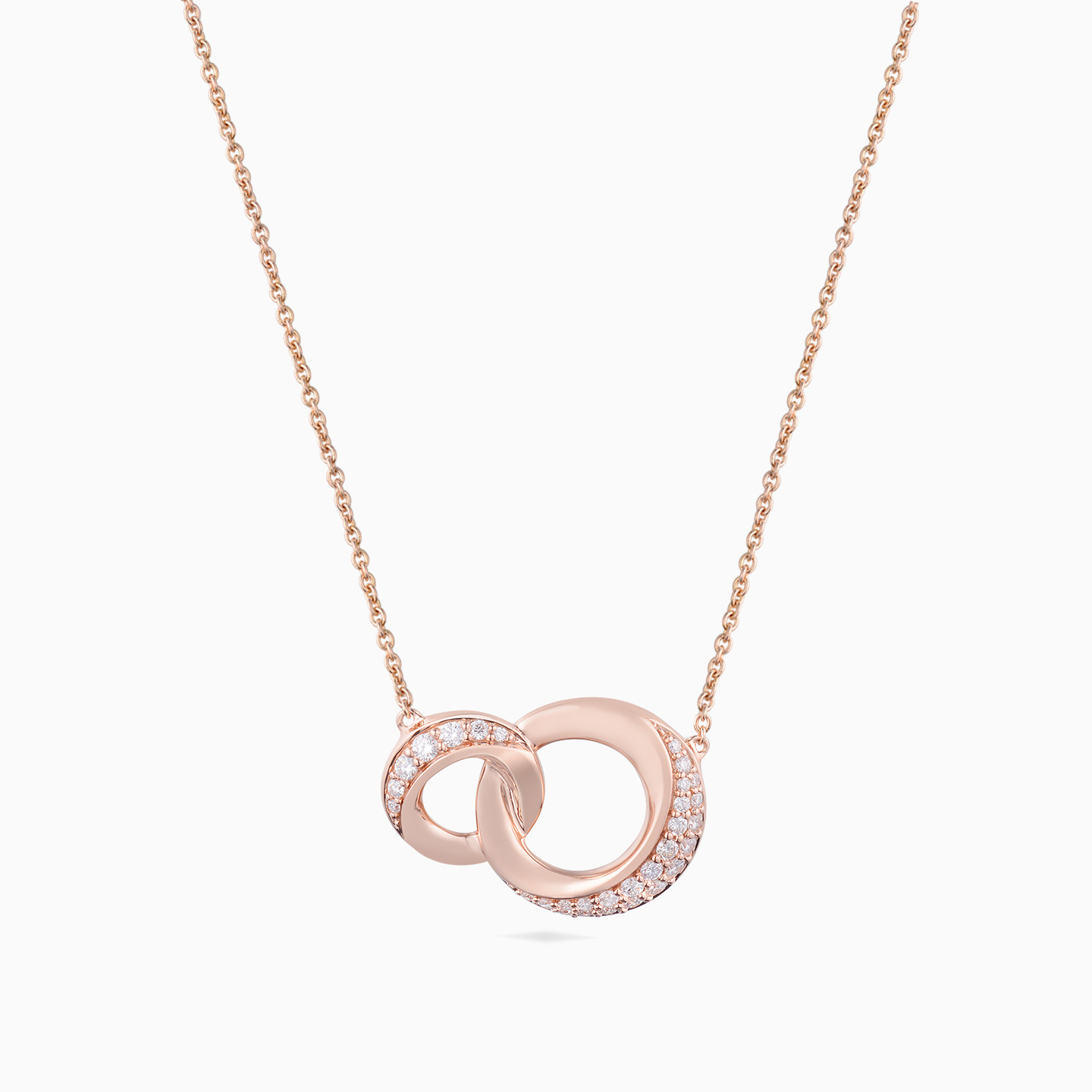 Circle Diamond Necklace in 18k Gold - 3 Circle Diamond Necklace in 18k Gold - 3