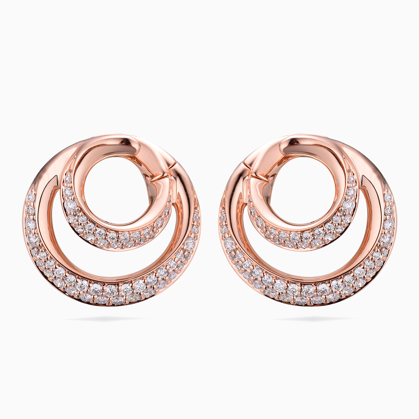 Circle Diamond Stud Earrings in 18K Gold Circle Diamond Stud Earrings in 18K Gold