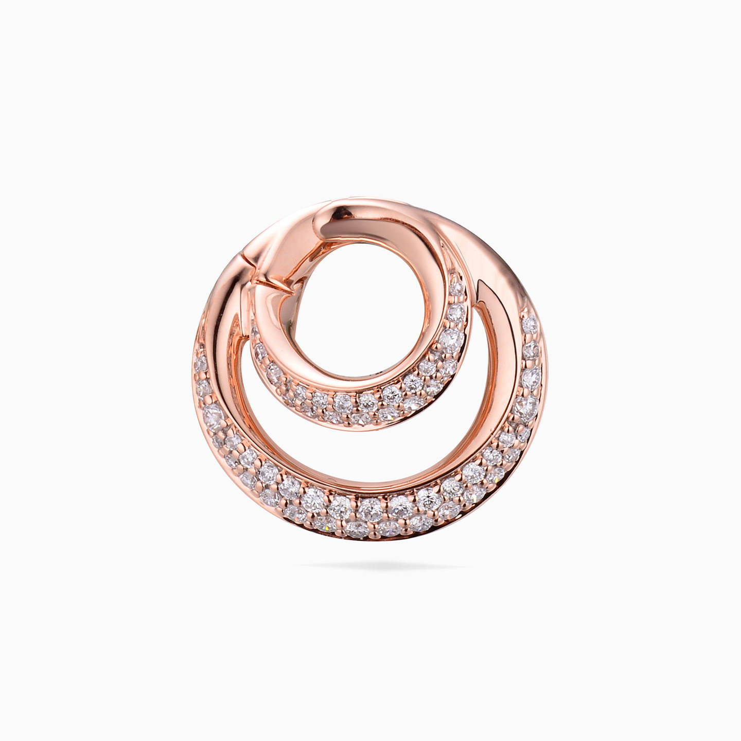 Circle Diamond Stud Earrings in 18K Gold - 3 Circle Diamond Stud Earrings in 18K Gold - 3