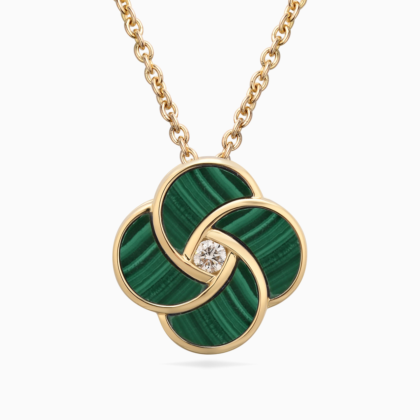 Floral Diamond & Enamel Coated Necklace in 18k Gold Floral Diamond & Enamel Coated Necklace in 18k Gold