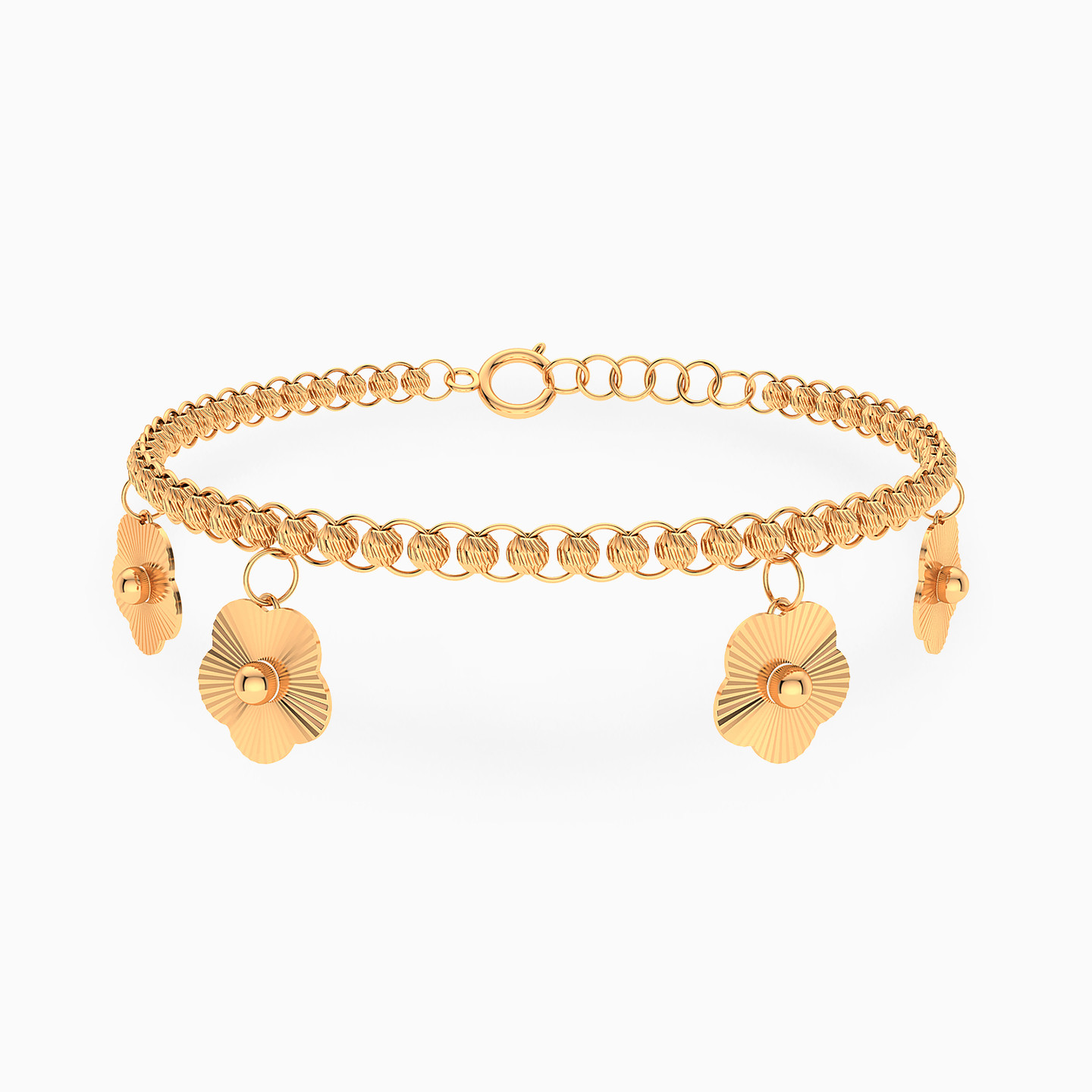 Flower Chain Bracelet in 21K Gold Flower Chain Bracelet in 21K Gold