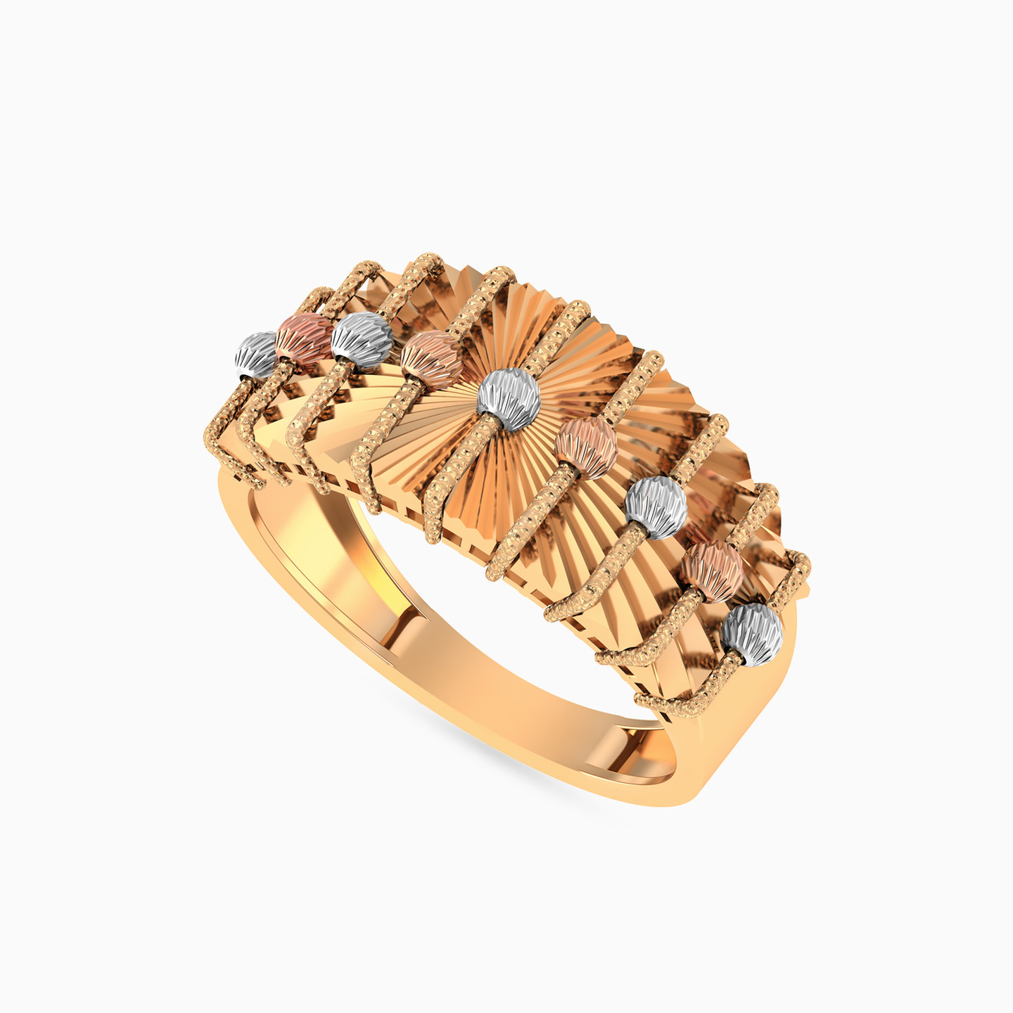 Gold beads Ring in 21K Gold - 3 Gold beads Ring in 21K Gold - 3