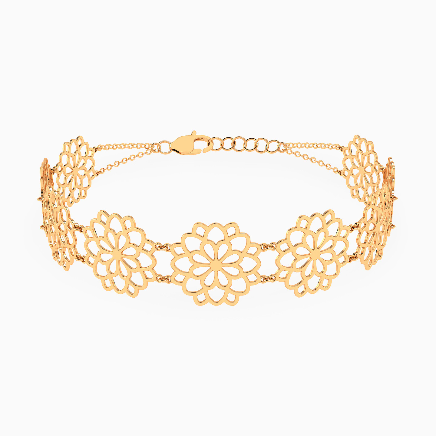 Flower Chain Bracelet in 21K Gold Flower Chain Bracelet in 21K Gold