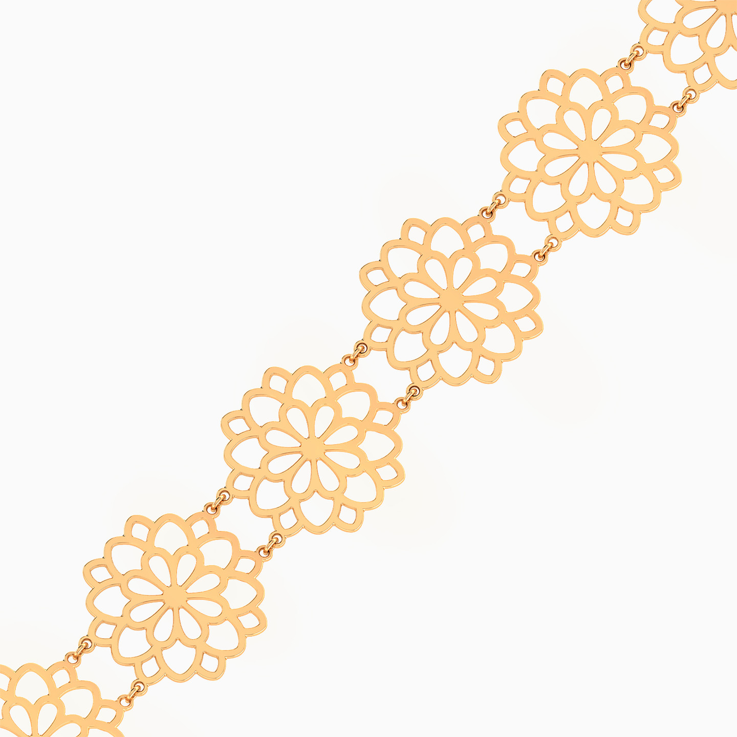 Flower Chain Bracelet in 21K Gold - 3 Flower Chain Bracelet in 21K Gold - 3
