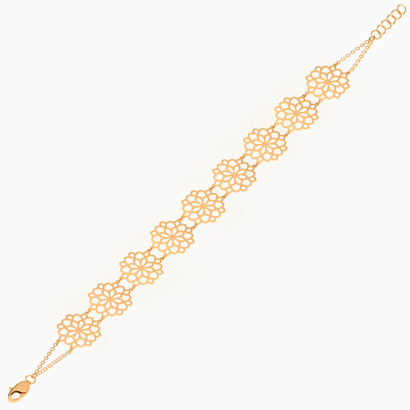 Flower Chain Bracelet in 21K Gold - 4 Flower Chain Bracelet in 21K Gold - 4