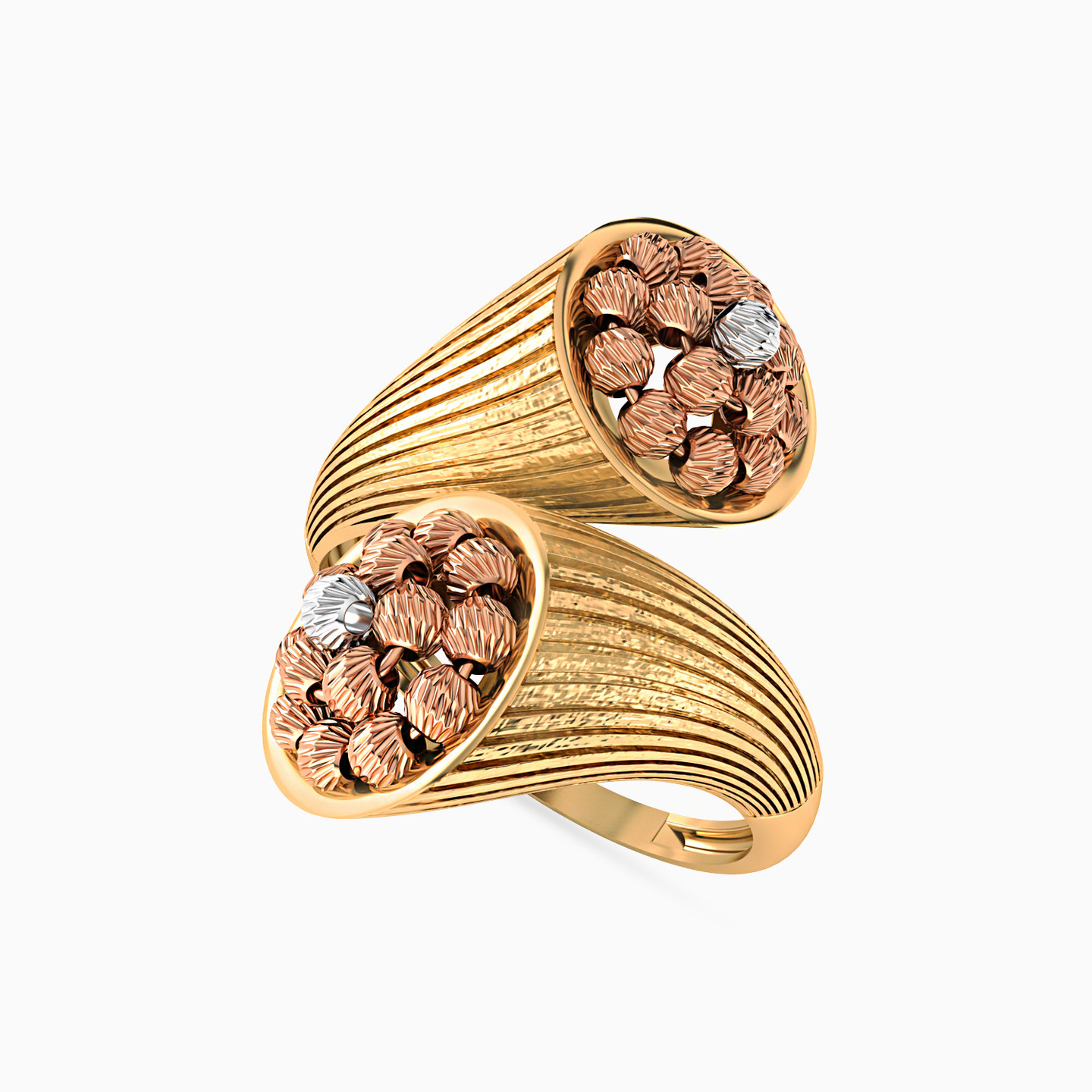 Cone Two-Headed Ring in 21K Gold - 3 Cone Two-Headed Ring in 21K Gold - 3