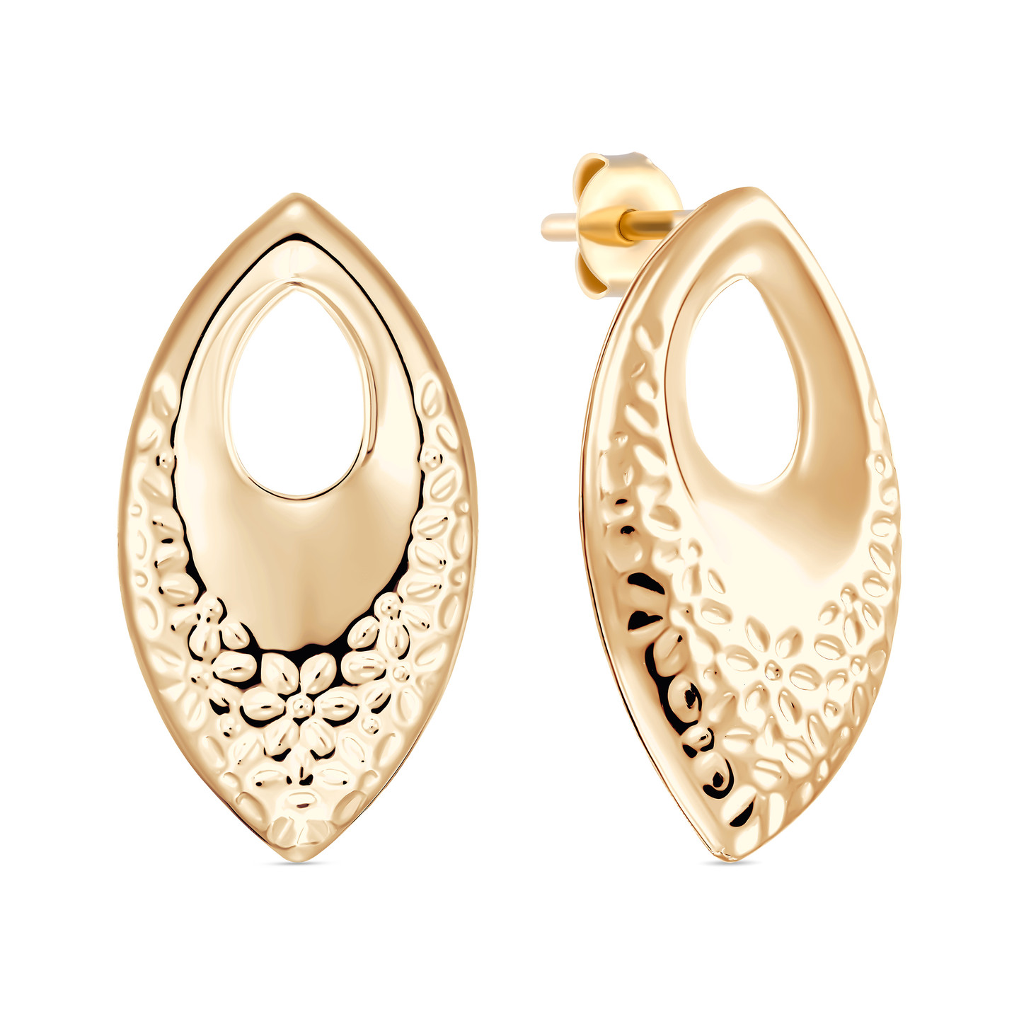 Marquise Stud Earrings in 21K Gold Marquise Stud Earrings in 21K Gold