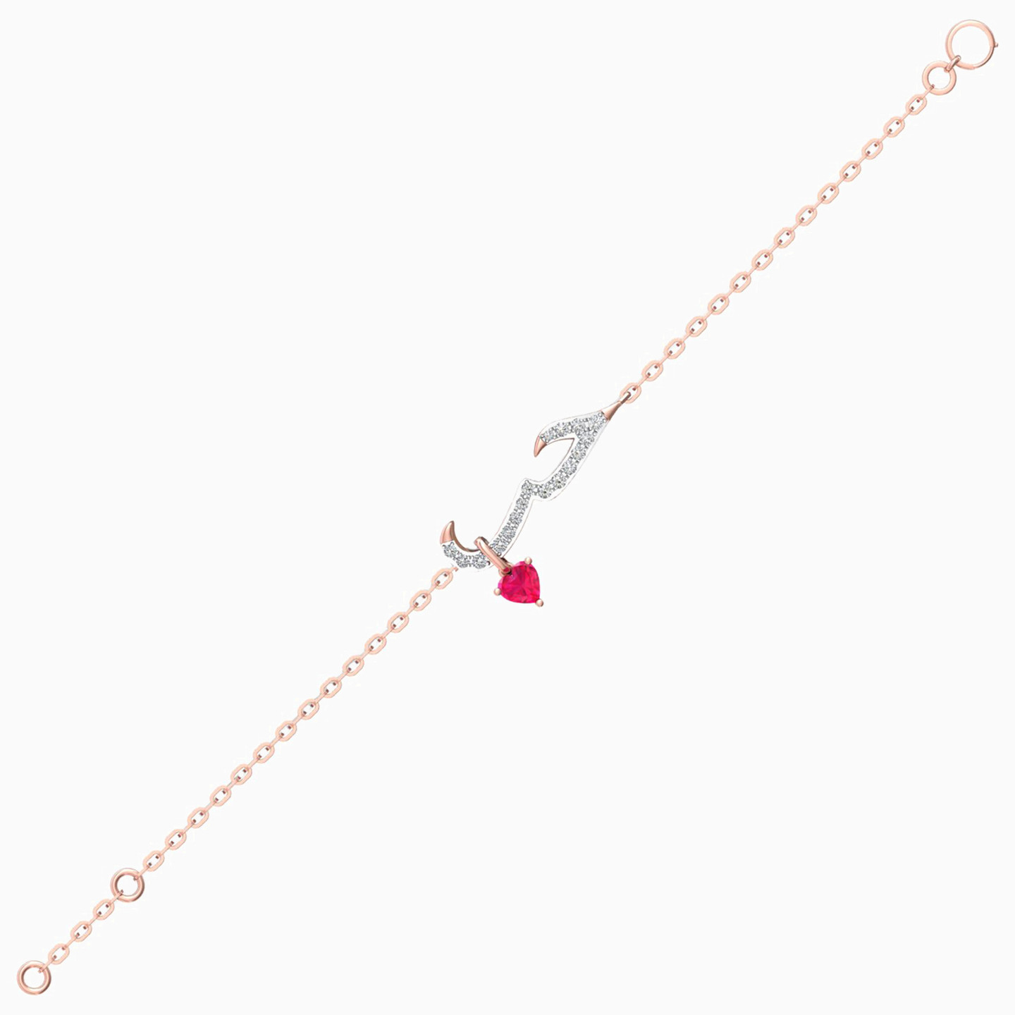 "Love" Diamond Chain Bracelet in 18K Gold - 2 "Love" Diamond Chain Bracelet in 18K Gold - 2