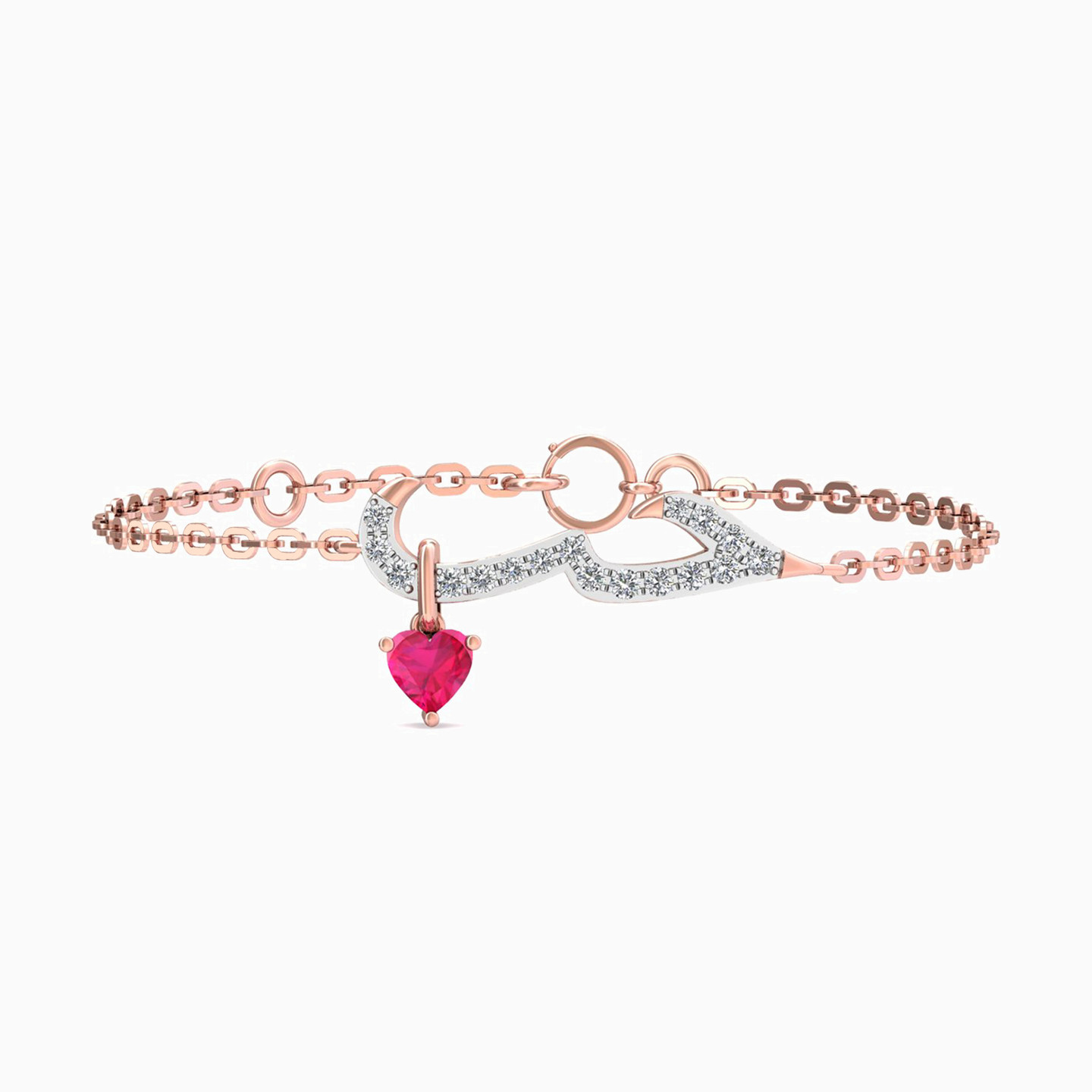 "Love" Diamond Chain Bracelet in 18K Gold "Love" Diamond Chain Bracelet in 18K Gold