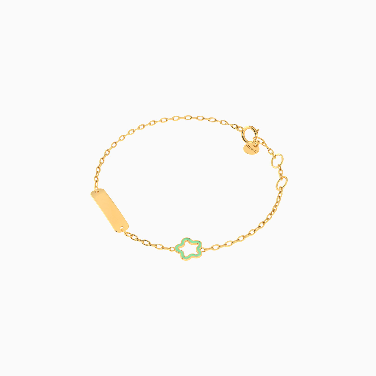 Kids Enamel Coated Flower Chain Bracelet in 18k Gold - 3 Kids Enamel Coated Flower Chain Bracelet in 18k Gold - 3