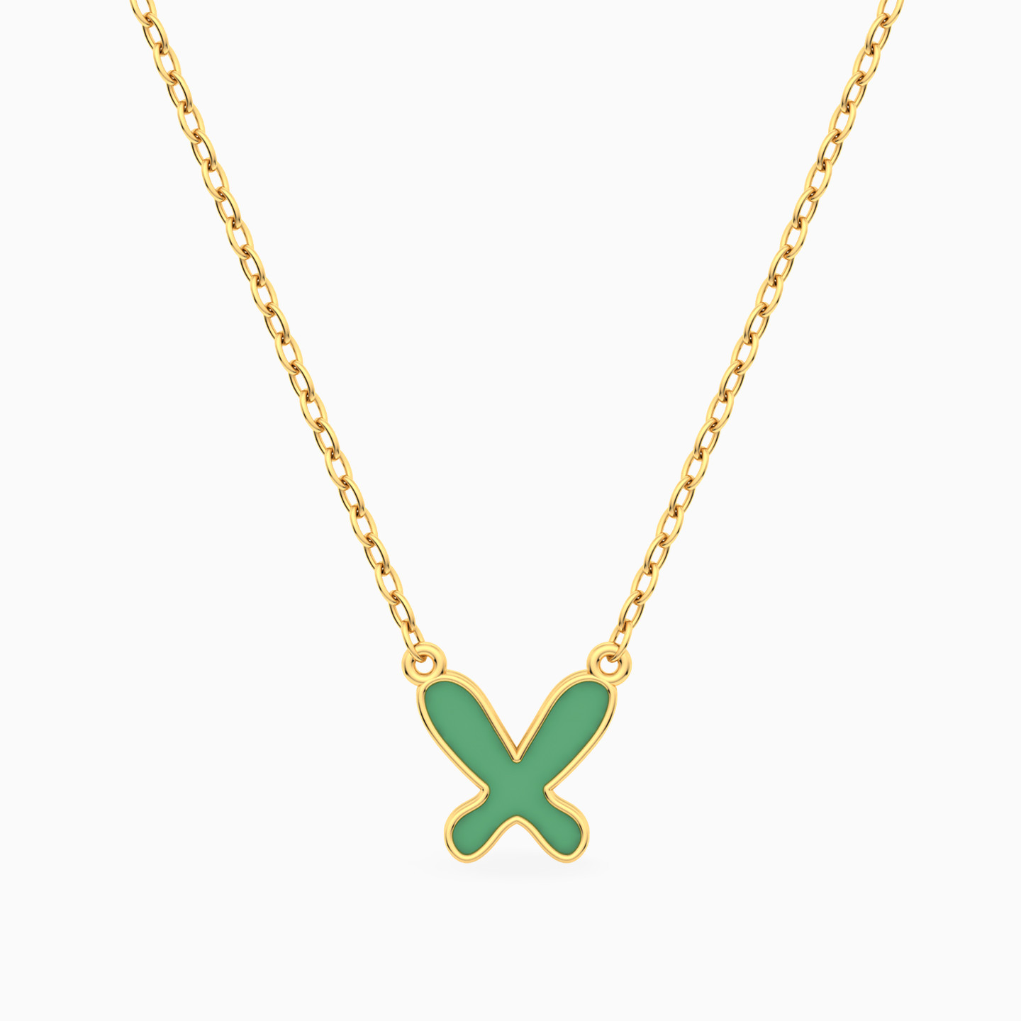 Kids Enamel Coated Butterfly Necklace in 18k Gold Kids Enamel Coated Butterfly Necklace in 18k Gold
