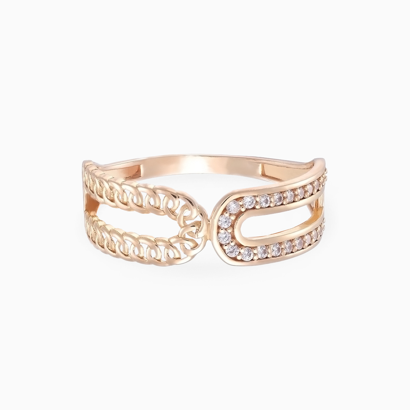 Braided Cubic Zirconia Ring in 21K Gold Braided Cubic Zirconia Ring in 21K Gold