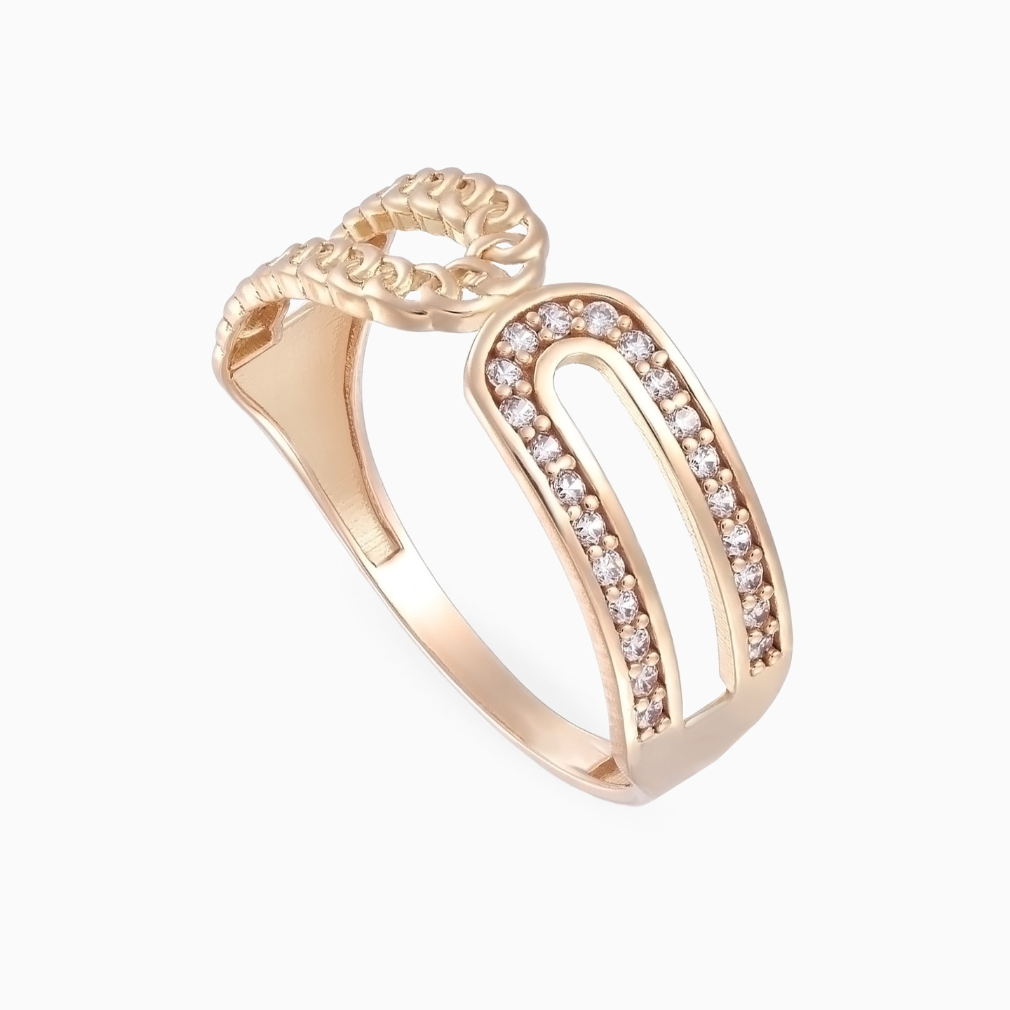 Braided Cubic Zirconia Ring in 21K Gold - 5 Braided Cubic Zirconia Ring in 21K Gold - 5