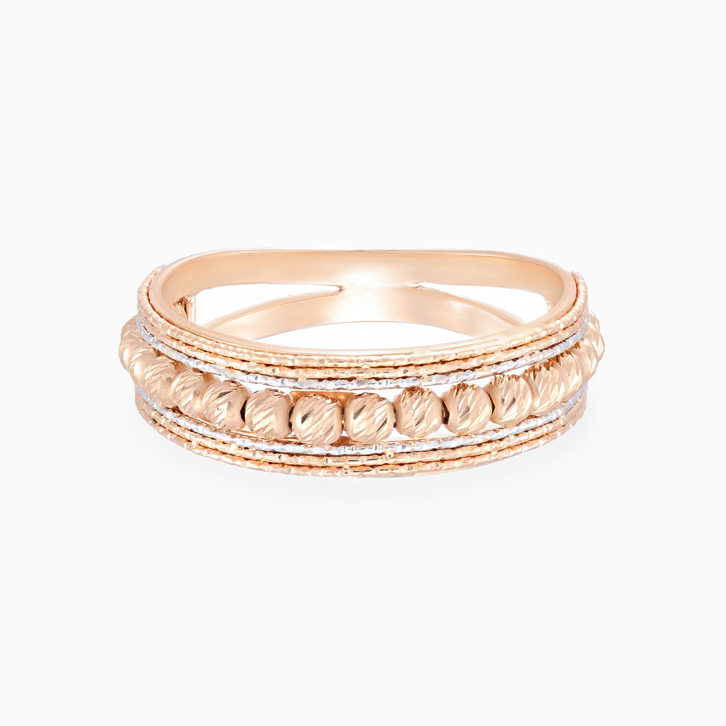 Gold beads Cubic Zirconia Ring in 21K Gold Gold beads Cubic Zirconia Ring in 21K Gold