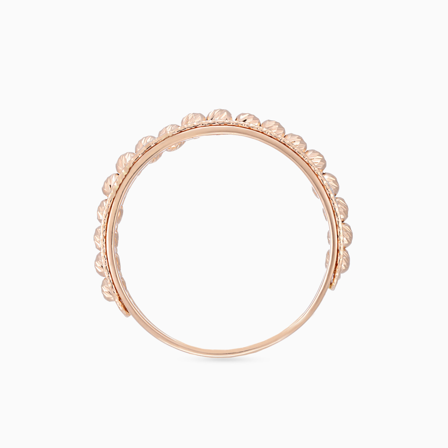Gold beads Cubic Zirconia Ring in 21K Gold - 4 Gold beads Cubic Zirconia Ring in 21K Gold - 4