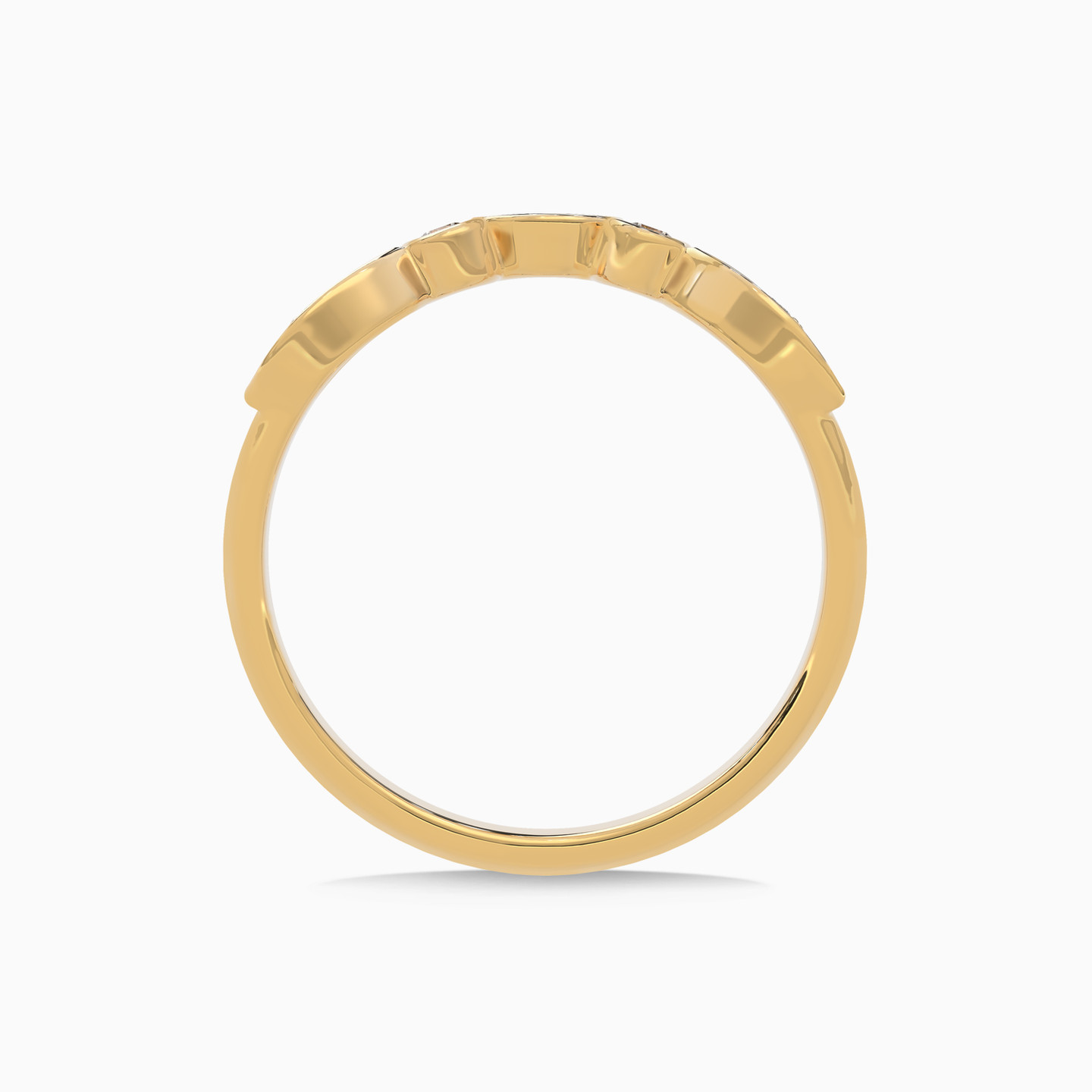 خاتم ذهب شكل دائرة عيار 18 قيراط مزين بالألماس - 4 خاتم ذهب شكل دائرة عيار 18 قيراط مزين بالألماس - 4