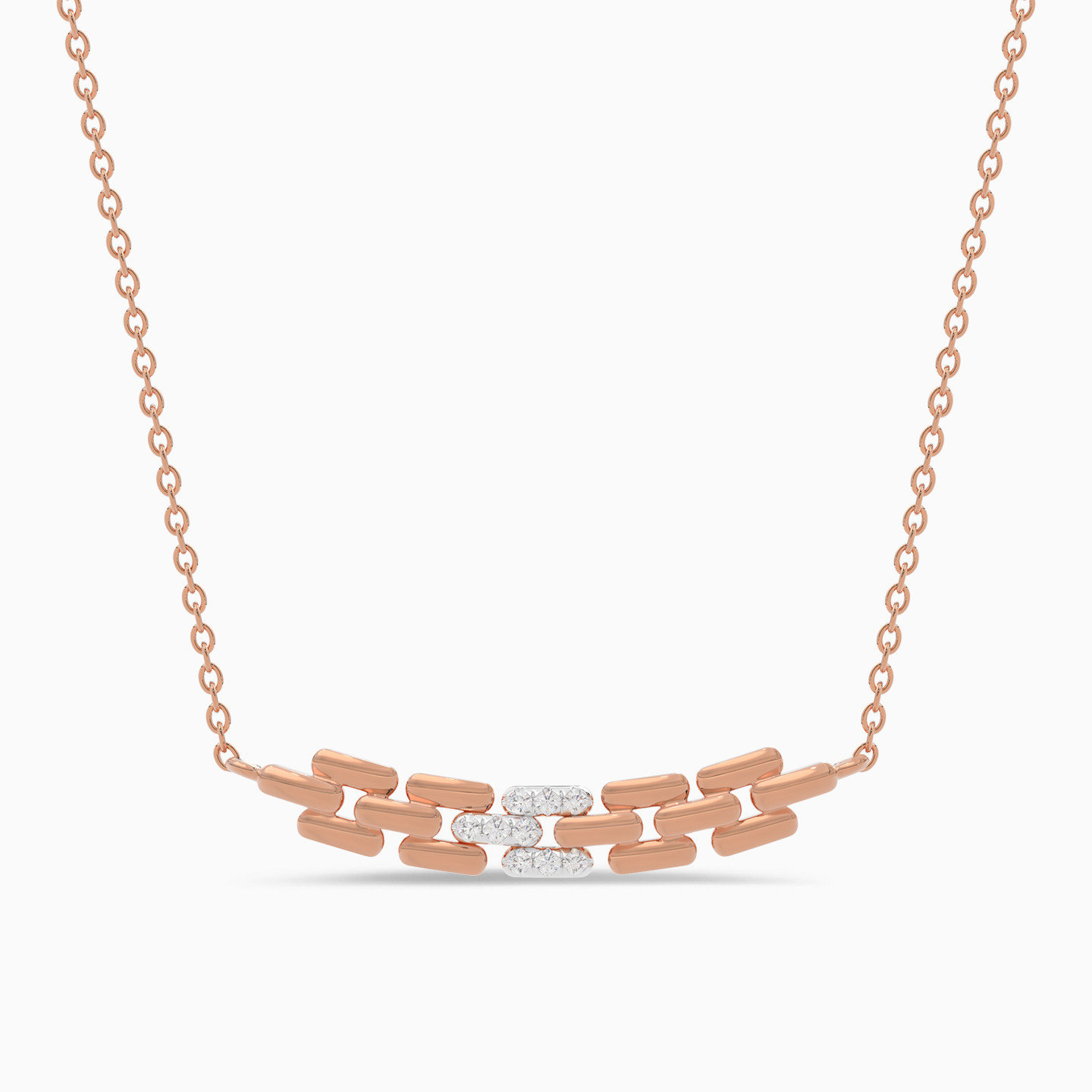 سلسلة ذهب شكل روليكس عيار 18 قيراط مزينة بالألماس سلسلة ذهب شكل روليكس عيار 18 قيراط مزينة بالألماس