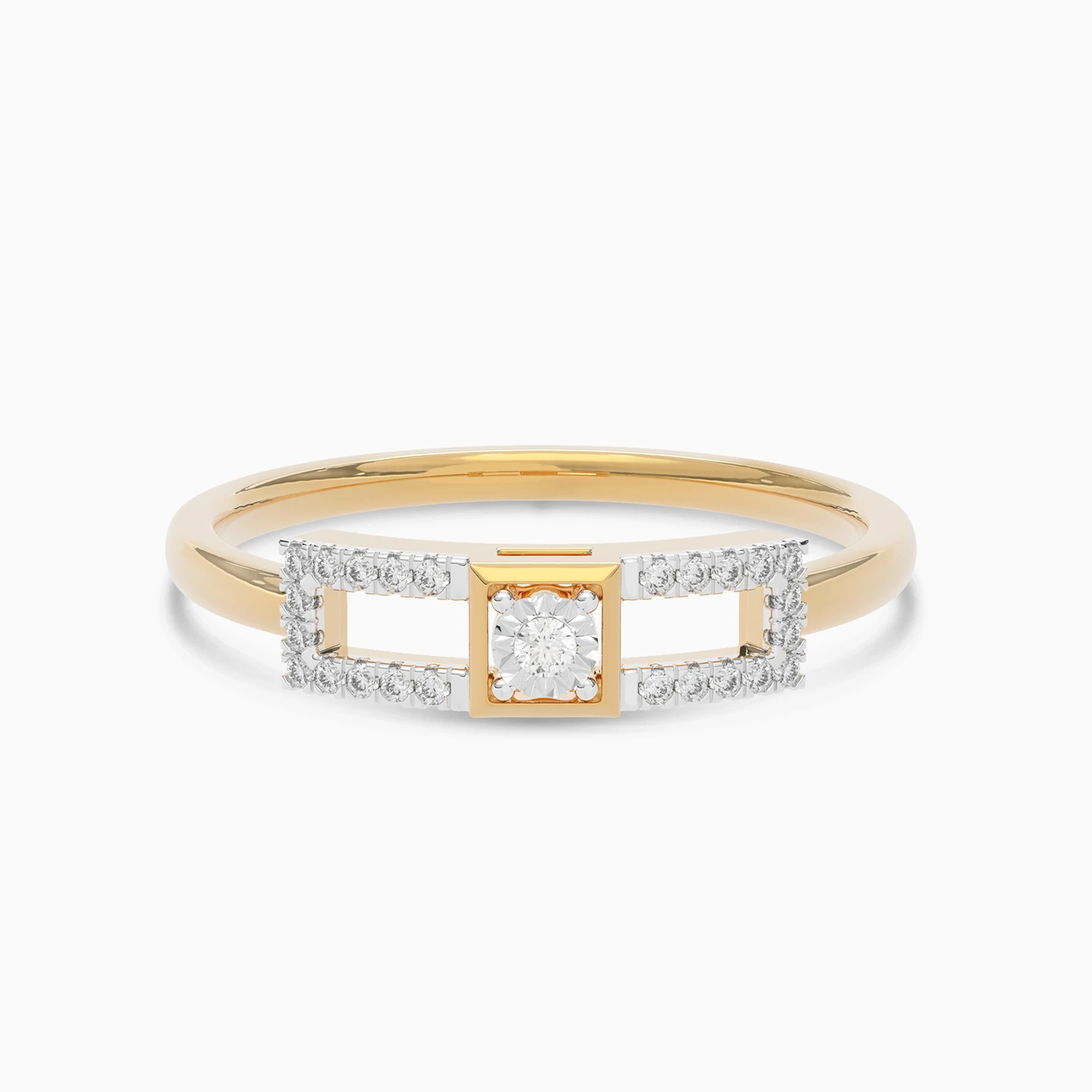 Square Diamond Ring in 18K Gold - 6 Square Diamond Ring in 18K Gold - 6