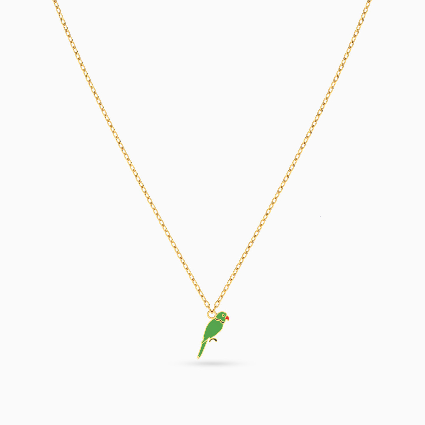 Kids Parrot Enamel Coated Necklace in 18K Gold - 3