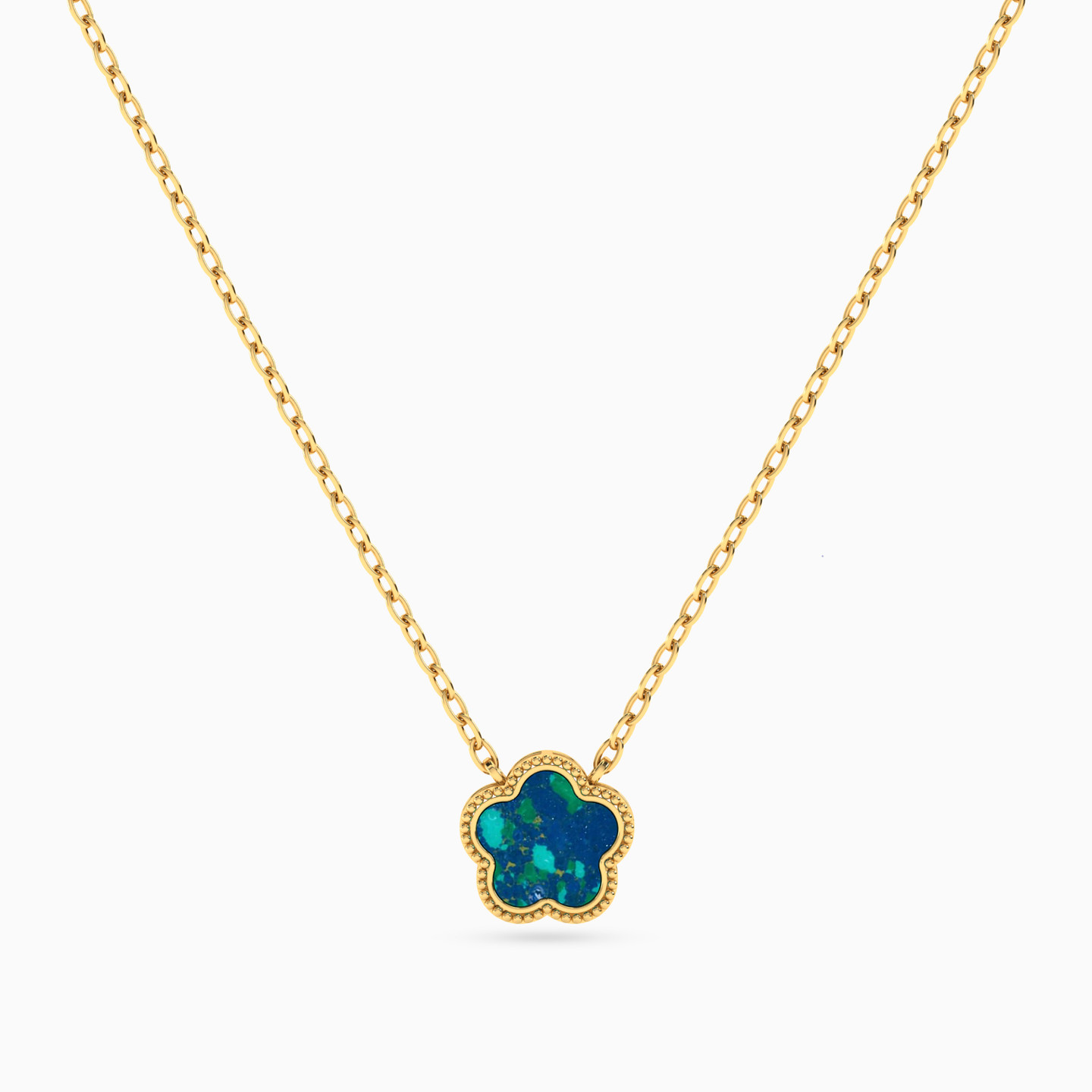 Kids 18K Gold Colored Stones Pendant Necklace