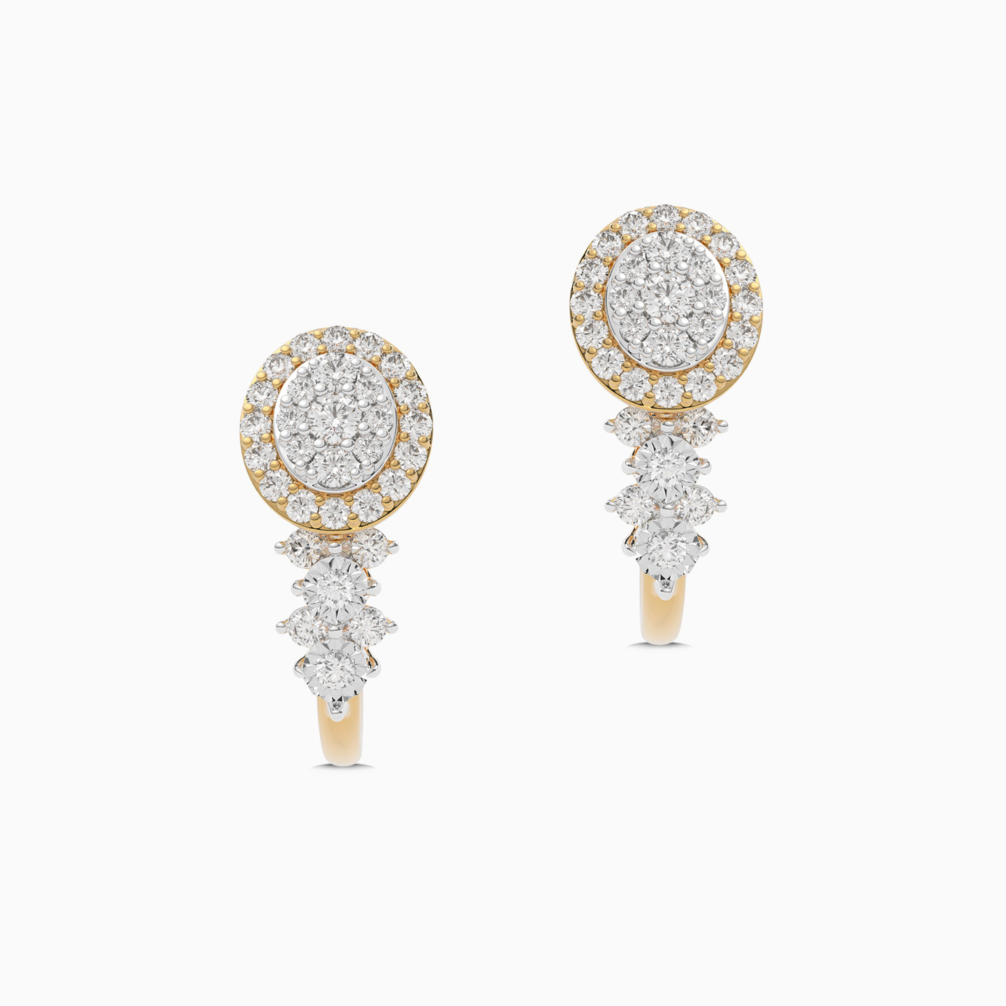 Circle Diamond Stud Earrings in 18K Gold - 5