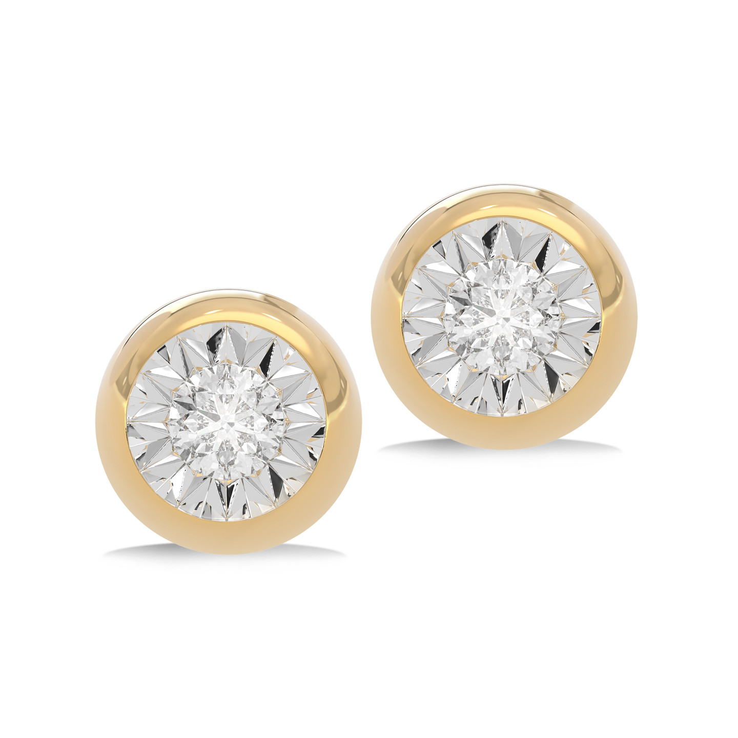 Round Diamond Earrings in 18K Gold - 2 Round Diamond Earrings in 18K Gold - 2