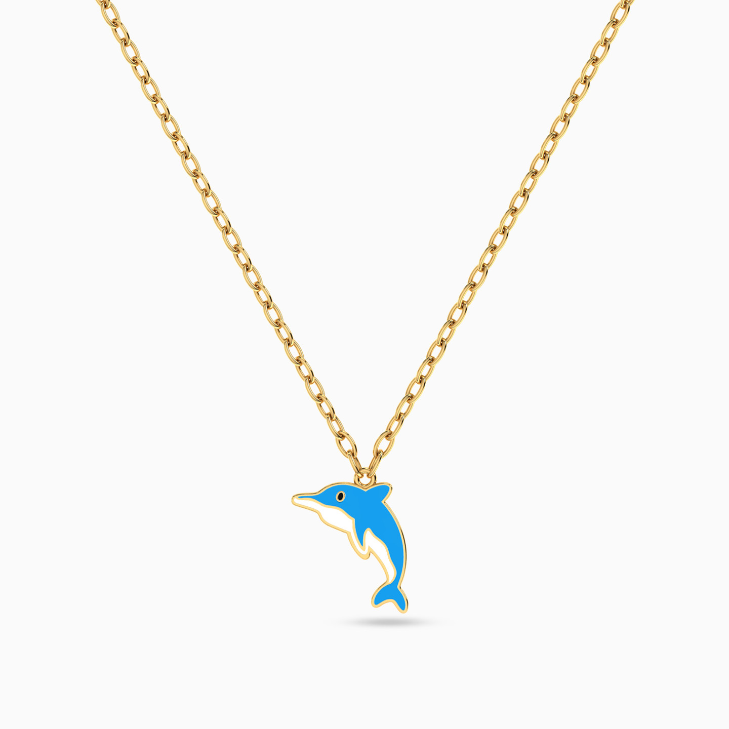 Kids 18K Gold Enamel Coated Pendant Necklace