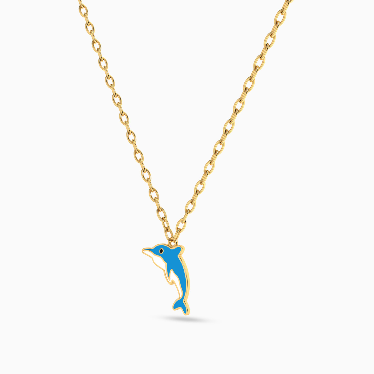 Kids 18K Gold Enamel Coated Pendant Necklace - 2