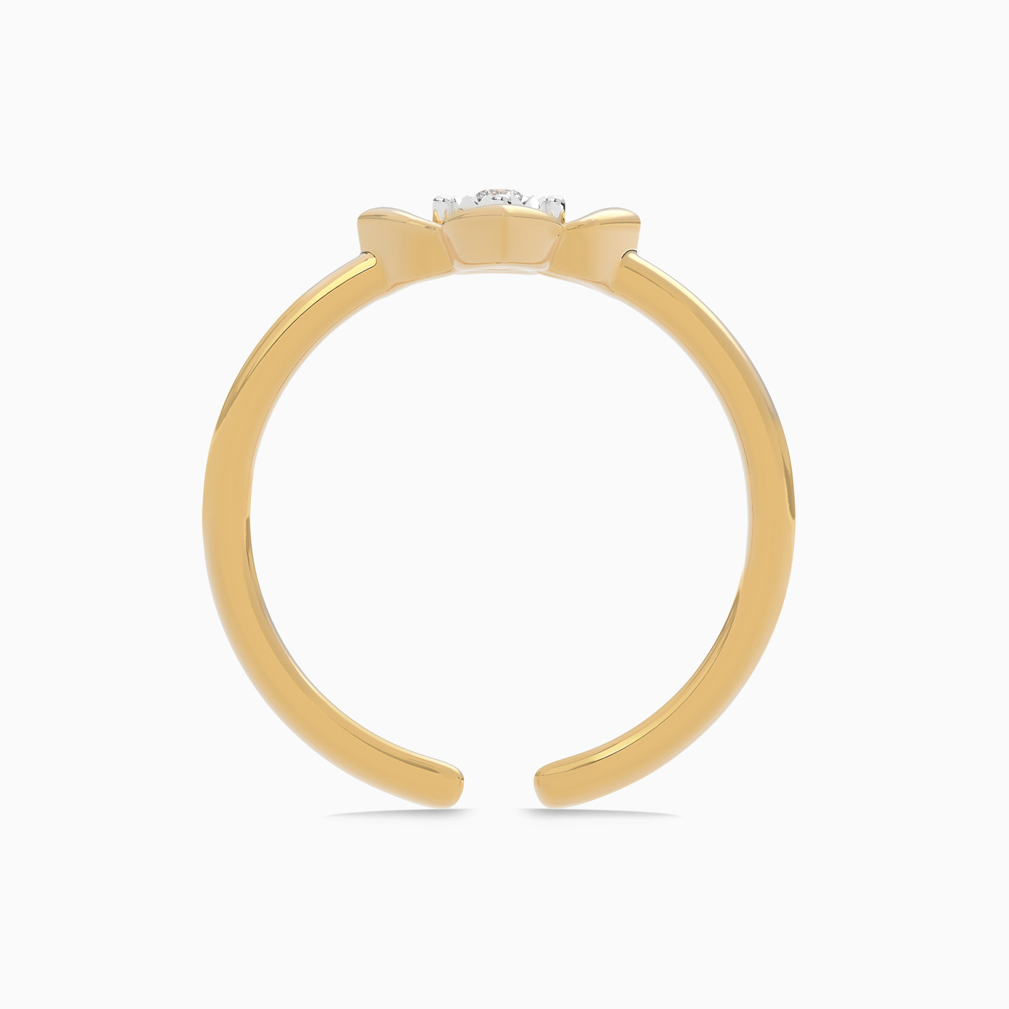 خاتم ذهب شكل وردة عيار 18 قيراط مزين بالألماس - 8 خاتم ذهب شكل وردة عيار 18 قيراط مزين بالألماس - 8