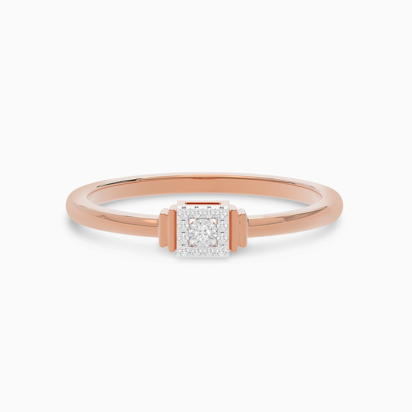 Square Diamond Ring in 18K Gold - 5