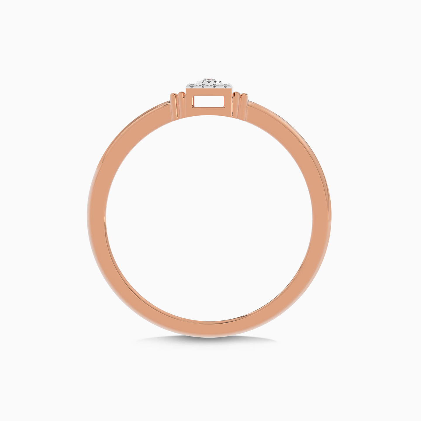 Square Diamond Ring in 18K Gold - 7