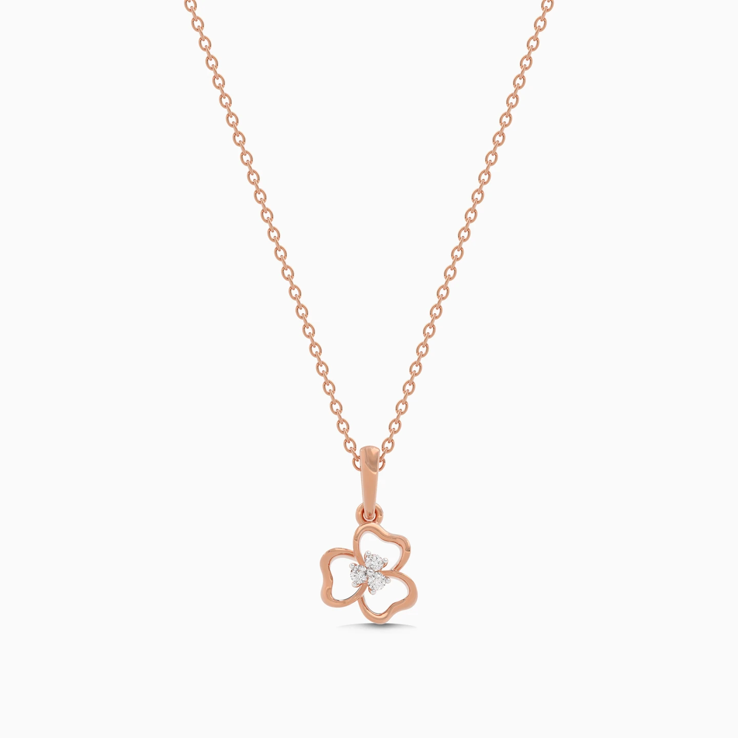Flower Diamond Necklace in 18K Gold - 2 Flower Diamond Necklace in 18K Gold - 2