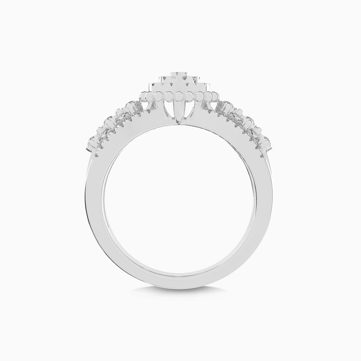 خاتم ذهب شكل مربع عيار 18 قيراط مزين بالألماس - 8 خاتم ذهب شكل مربع عيار 18 قيراط مزين بالألماس - 8