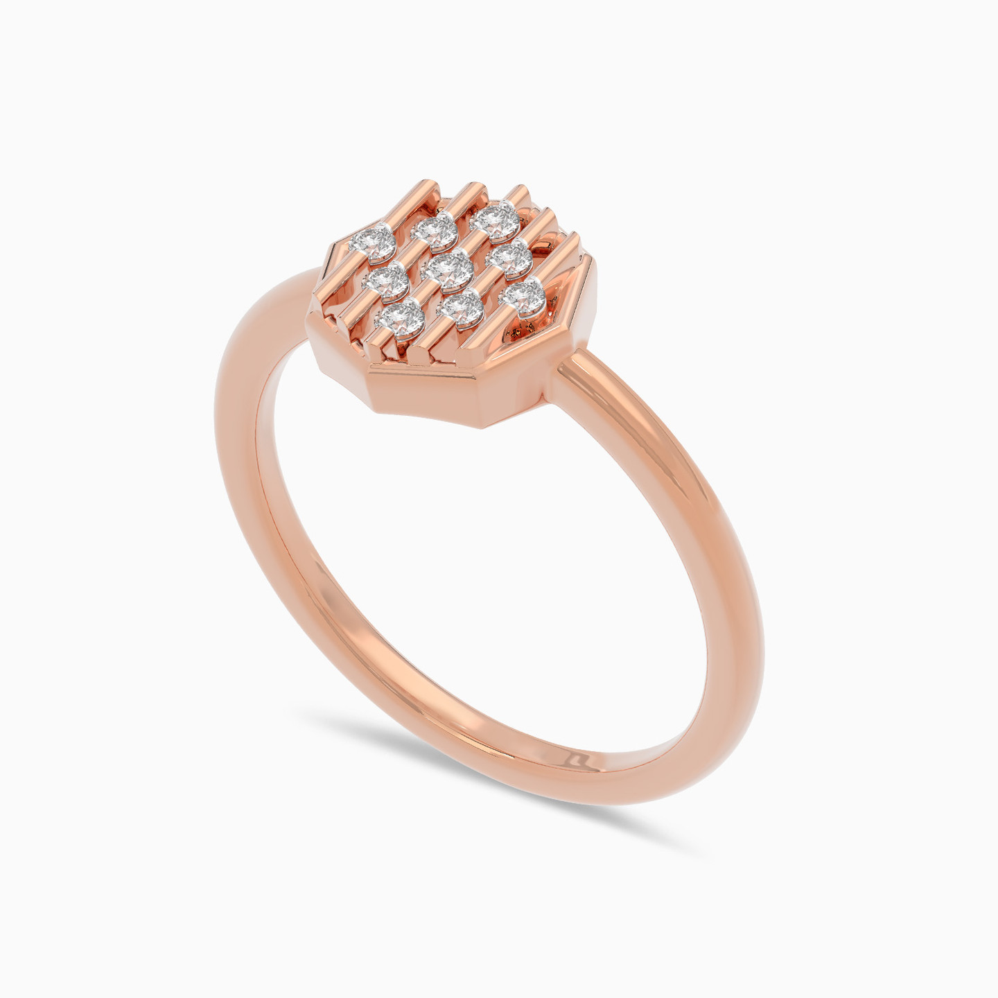 Octagon Diamond Ring in 18K Gold - 2 Octagon Diamond Ring in 18K Gold - 2