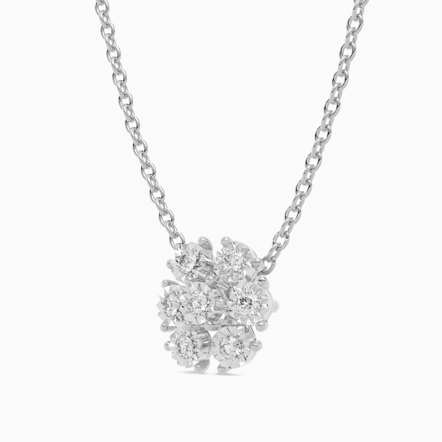 Flower Diamond Necklace in 18K Gold - 3 Flower Diamond Necklace in 18K Gold - 3