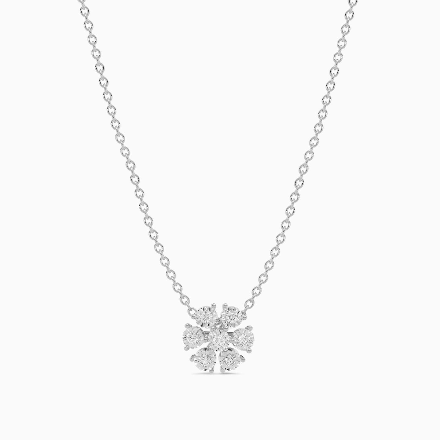 Flower Diamond Necklace in 18K Gold - 2 Flower Diamond Necklace in 18K Gold - 2