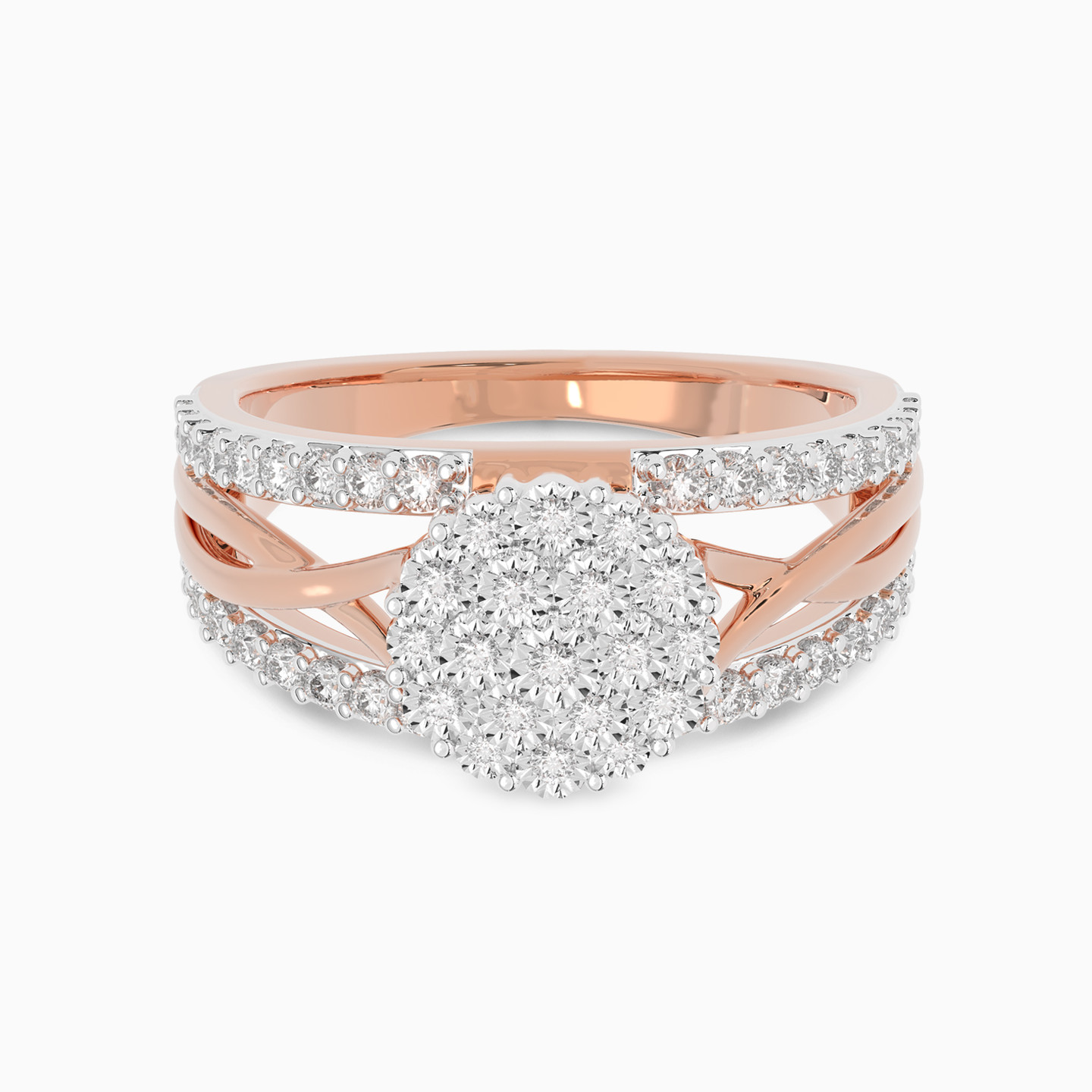 Circle Diamond Ring in 18K Gold - 5 Circle Diamond Ring in 18K Gold - 5