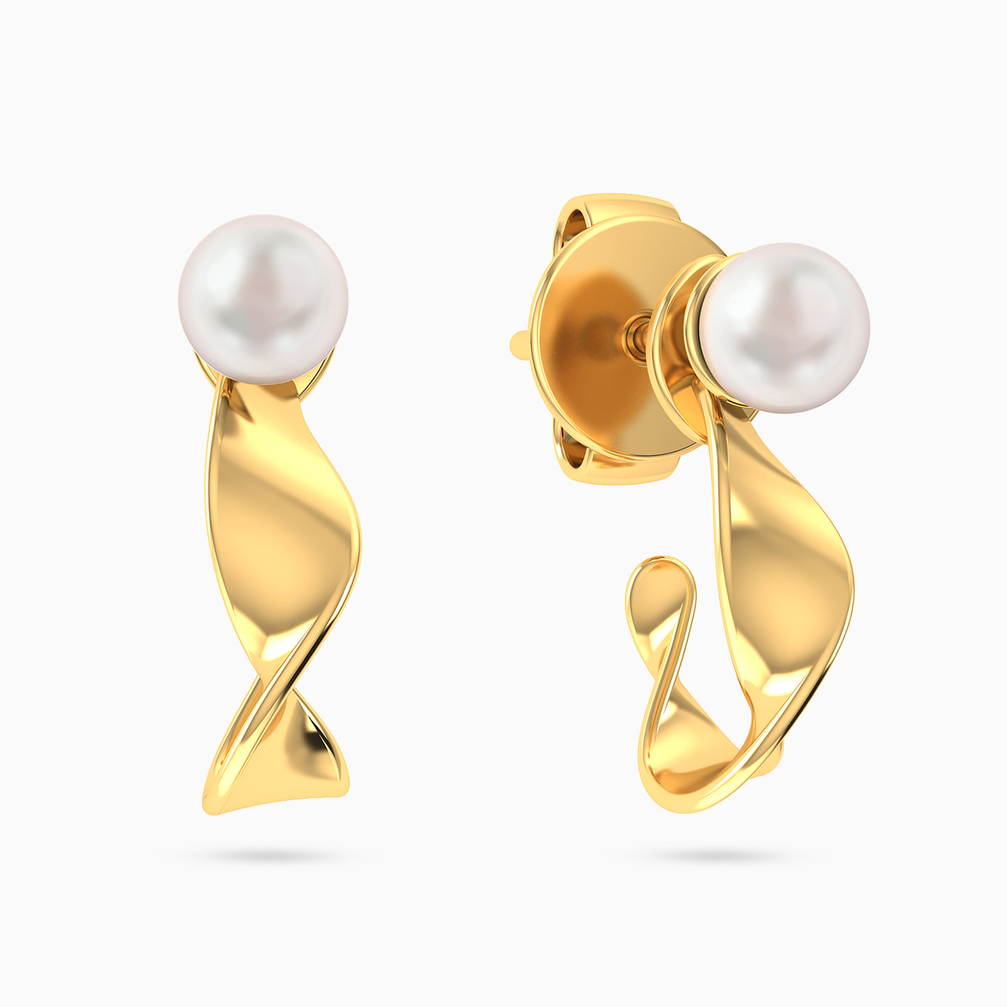 Swirl Pearl Stud Earrings In 18K Gold Swirl Pearl Stud Earrings In 18K Gold