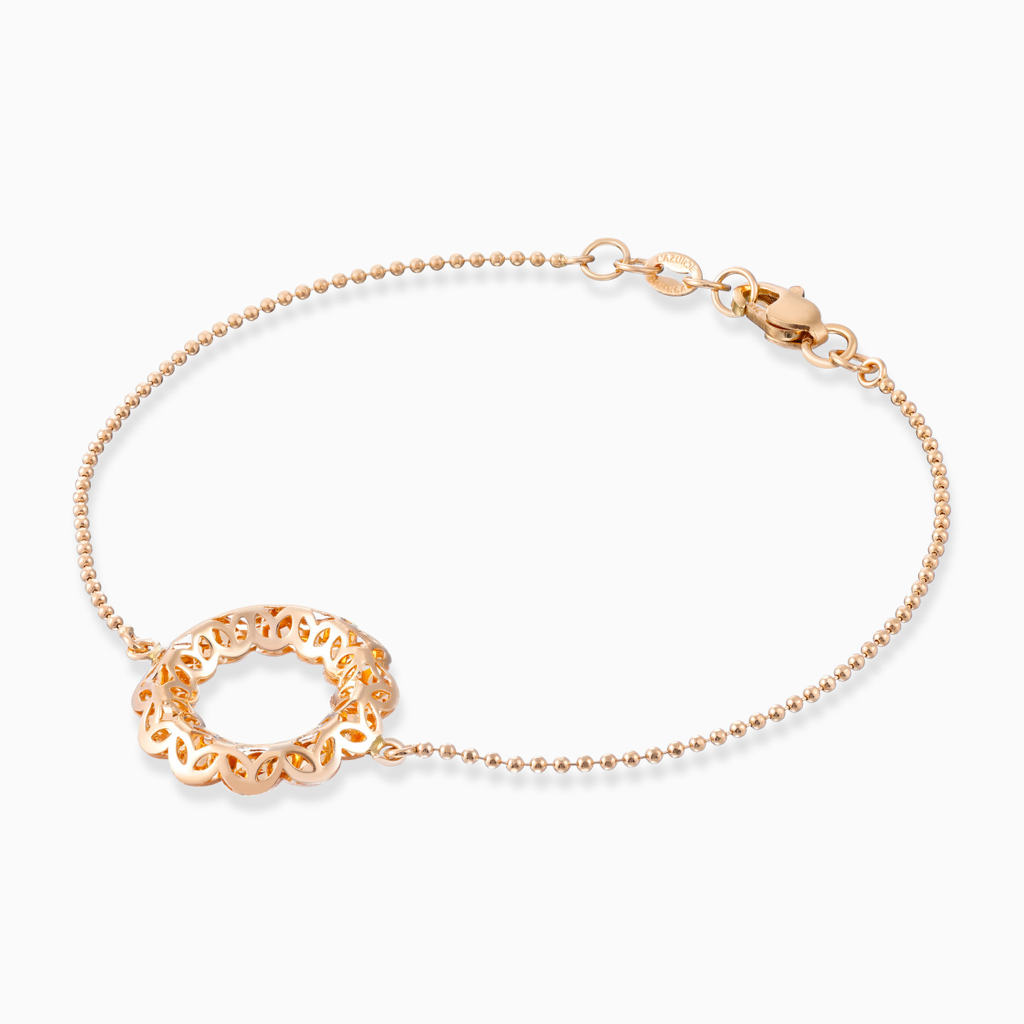 Floral Chain Bracelet In 21K Gold - 2 Floral Chain Bracelet In 21K Gold - 2