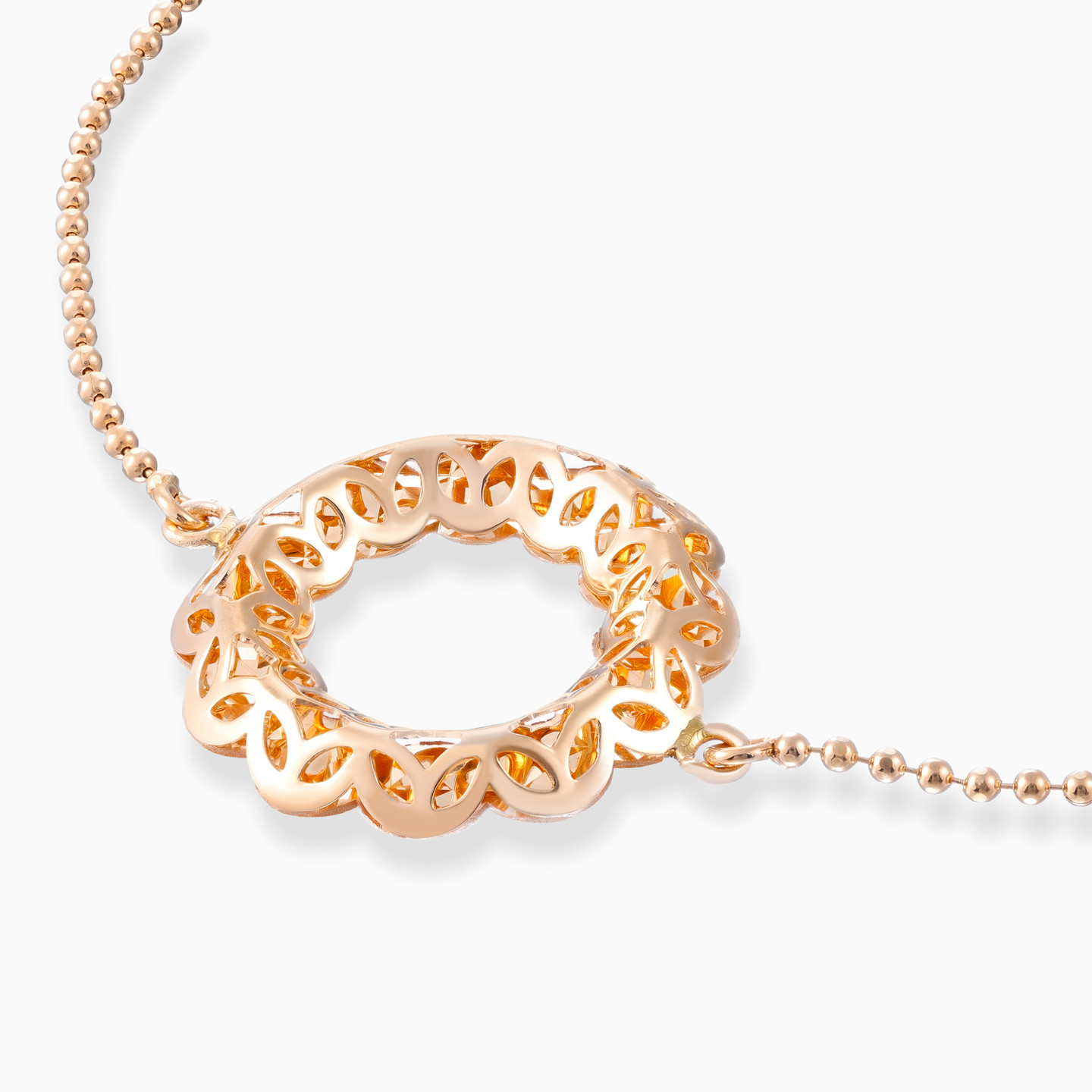 Floral Chain Bracelet In 21K Gold - 3 Floral Chain Bracelet In 21K Gold - 3