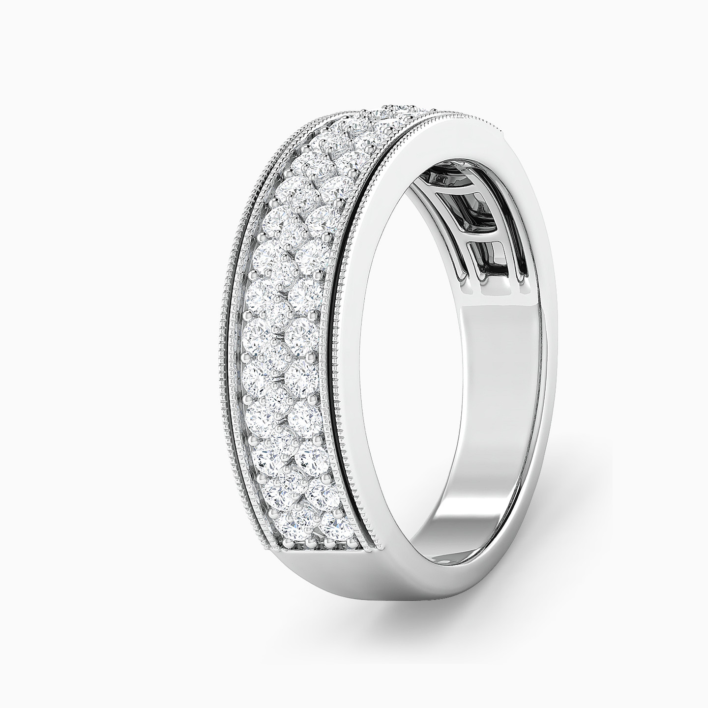 Diamond Twin Rings In 18K Gold - 4 Diamond Twin Rings In 18K Gold - 4