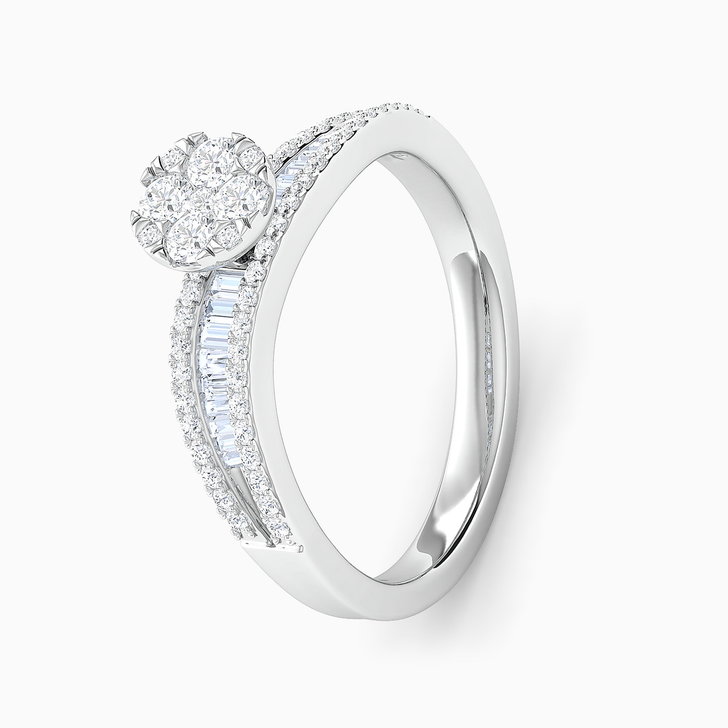 خاتم توينز ذهب عيار 18 قيراط مزين بالألماس - 3