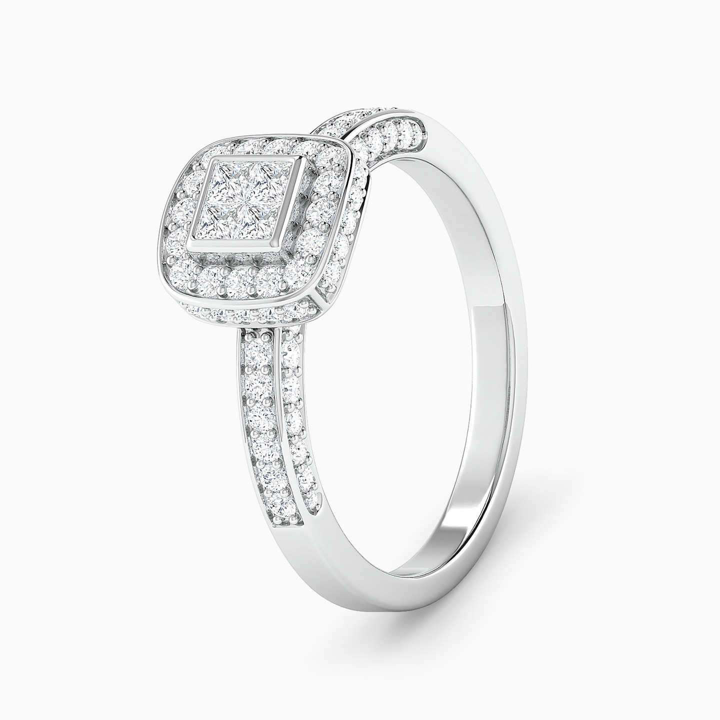 خاتم توينز ذهب عيار 18 قيراط مزين بالألماس - 3