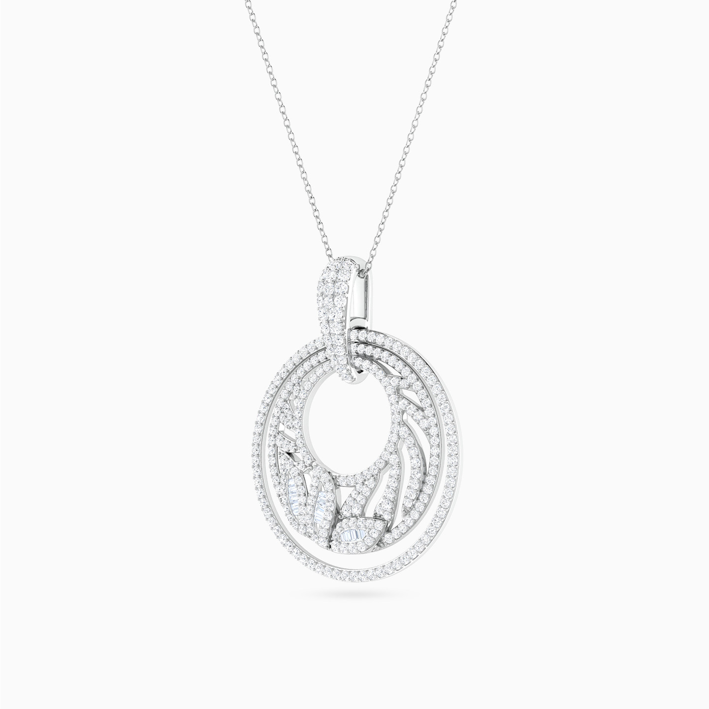 Intertwined Circles Diamond Necklace In 18K Gold - 2 Intertwined Circles Diamond Necklace In 18K Gold - 2