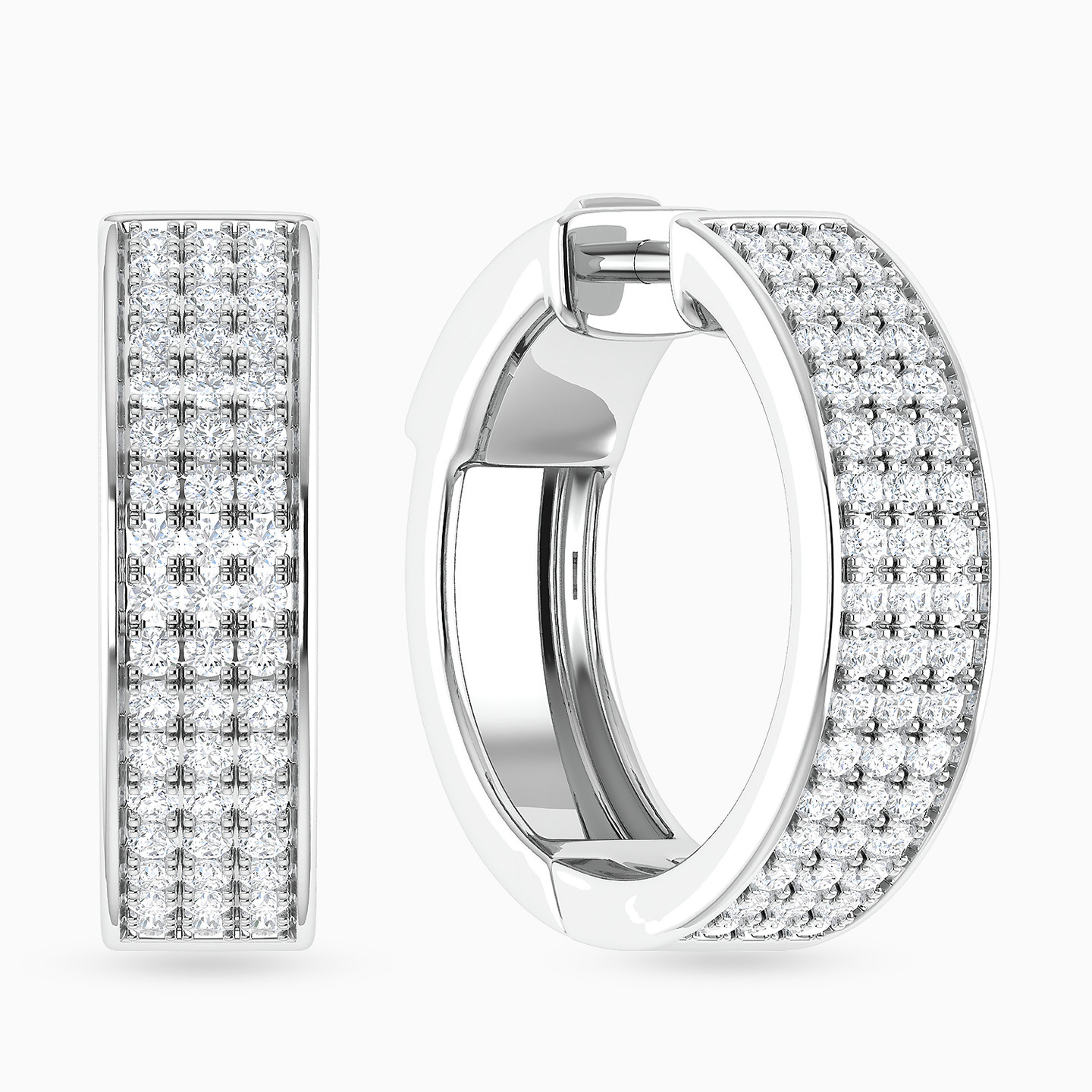 Diamond Hoop Earrings In 18K Gold Diamond Hoop Earrings In 18K Gold