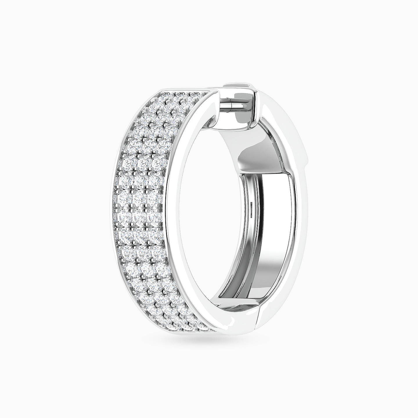 Diamond Hoop Earrings In 18K Gold - 4 Diamond Hoop Earrings In 18K Gold - 4