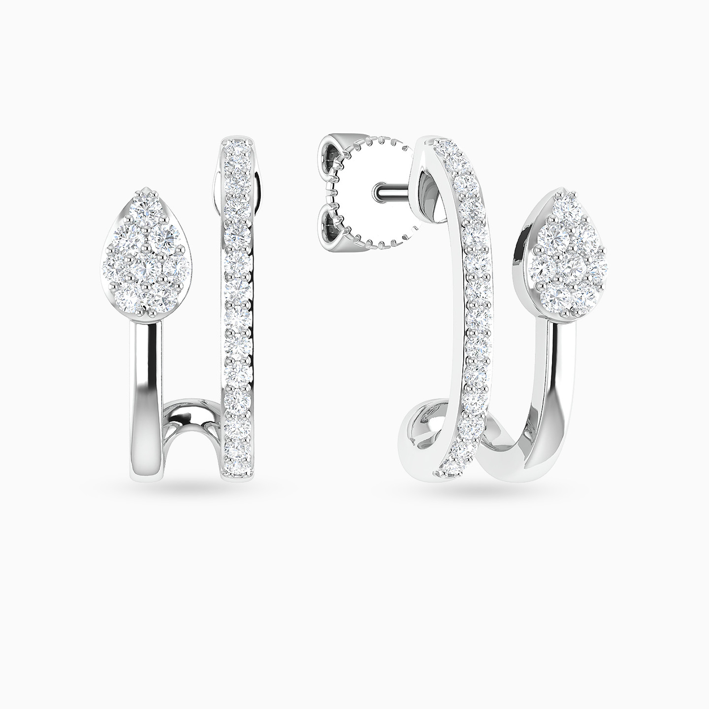 Leaf Diamond Stud Earrings In 18K Gold Leaf Diamond Stud Earrings In 18K Gold